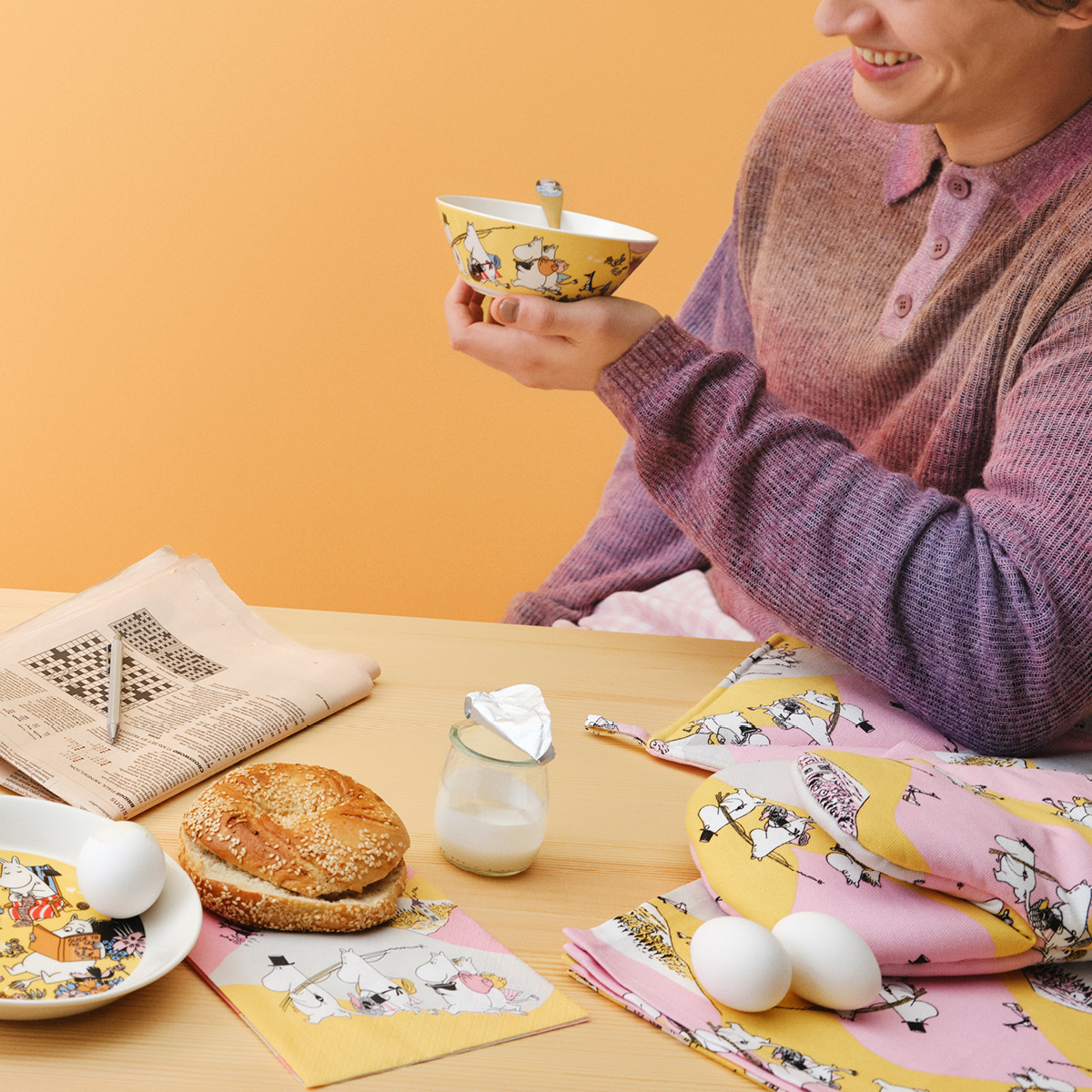 Moomin Arabia Muumi Patalappu 22x22 cm 2 kpl Perheen parissa