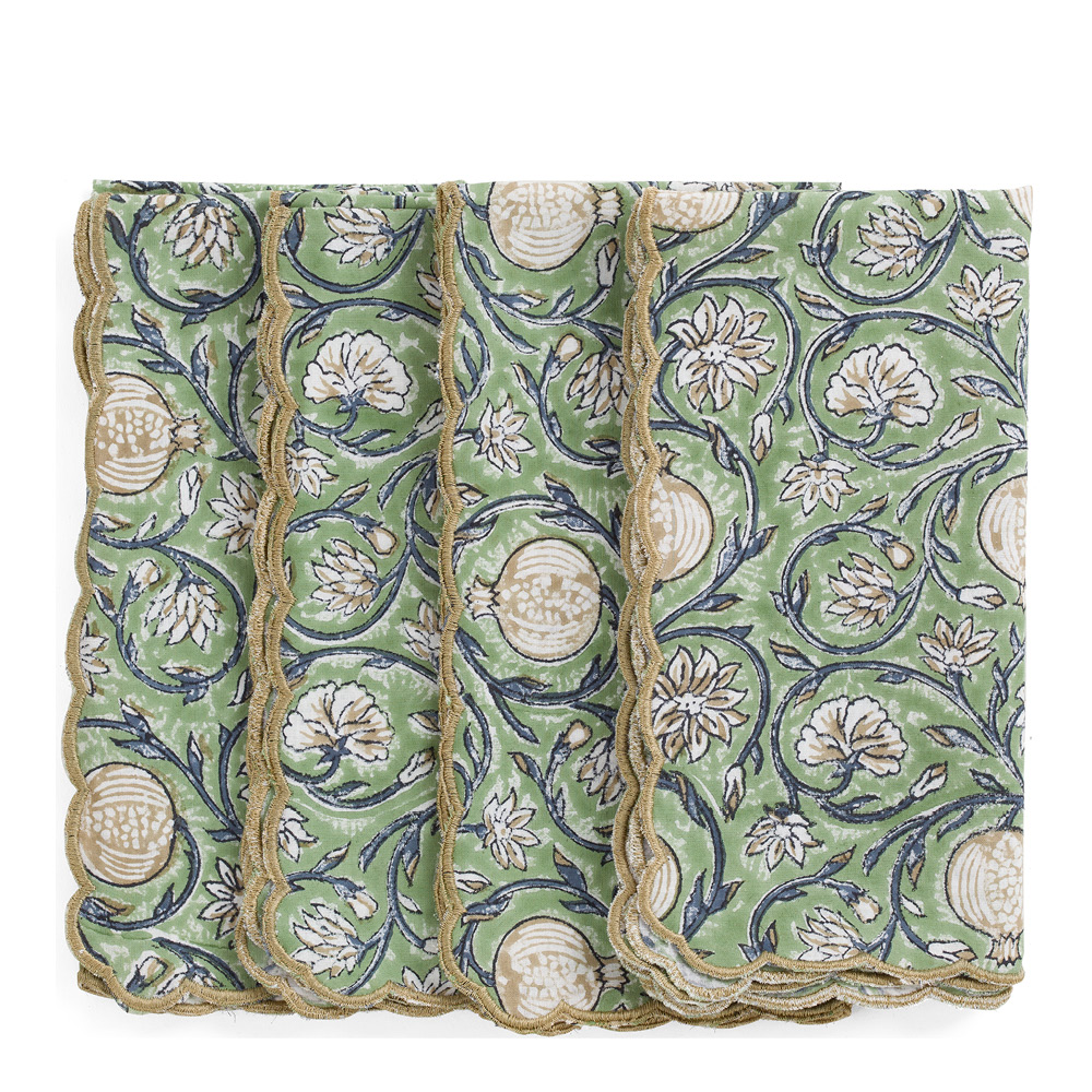 Chamois - Scallop Tangier Pomegranate Lautasliina 50x50 cm 4 kpl Green