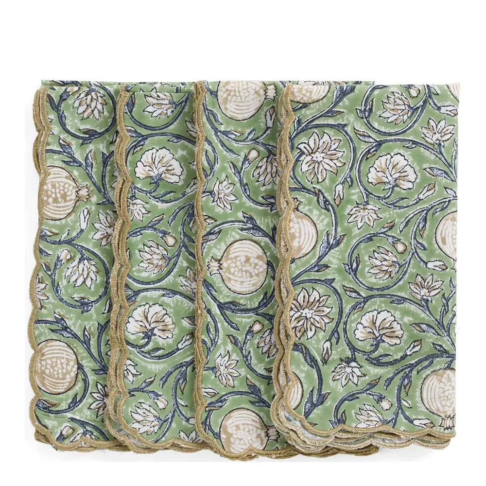 Scallop Tangier Pomegranate Lautasliina 50x50 cm 4 kpl Green