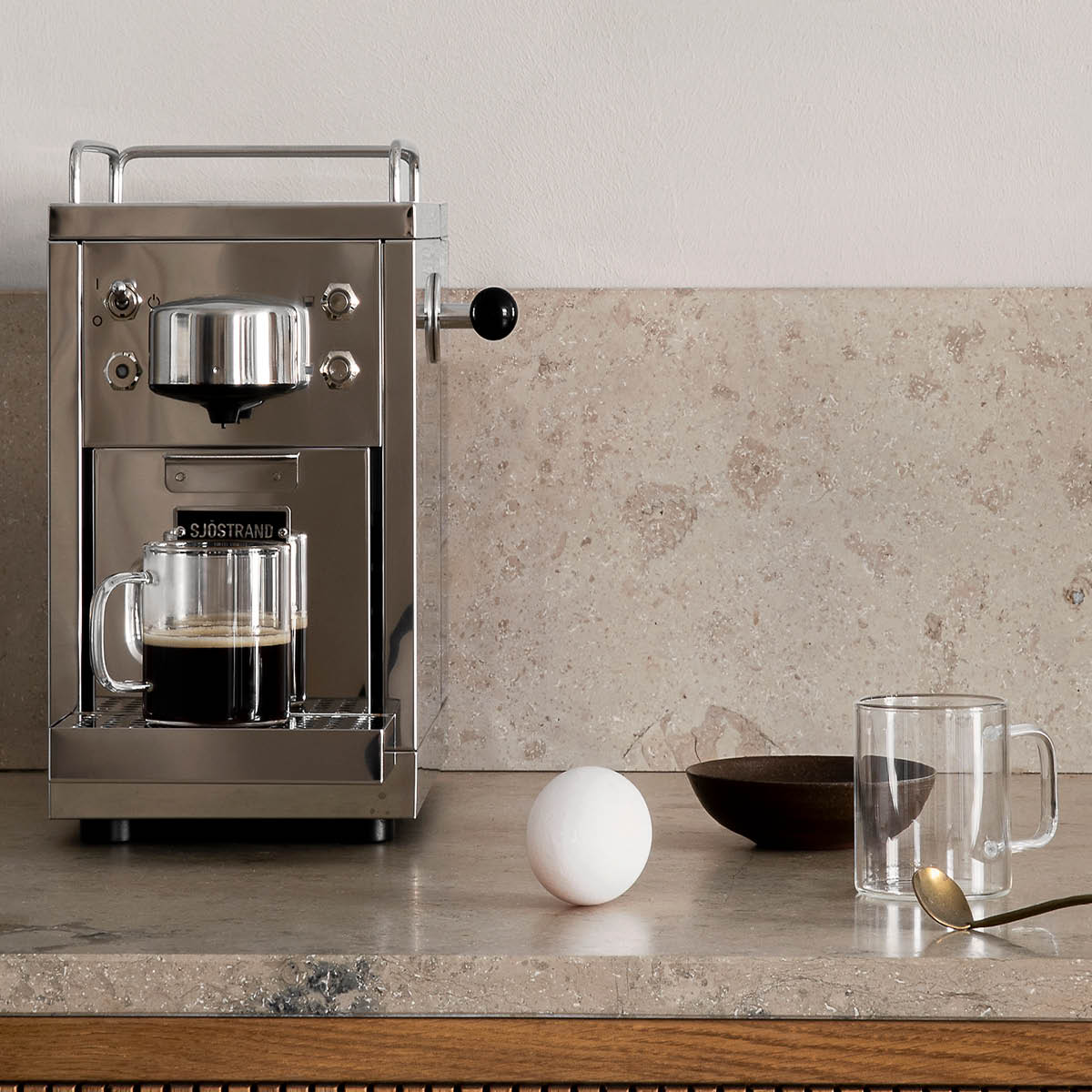 Sjöstrand The Original espresso kaffemaskin 1,5L sølv