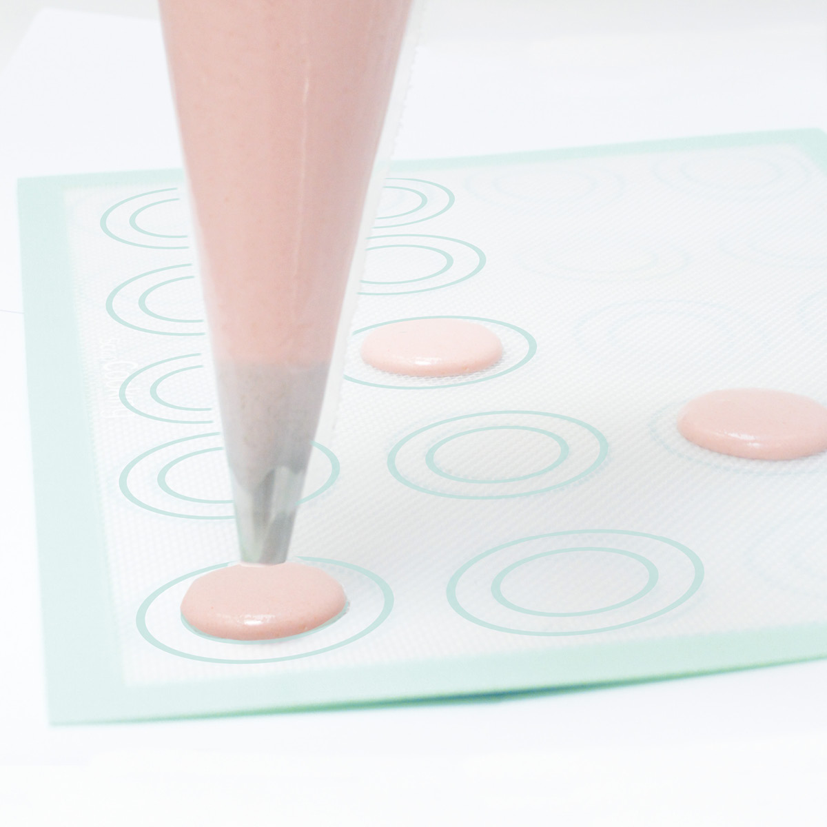 ScrapCooking Bakmatta 40x30 cm silikon vit/mintgrön