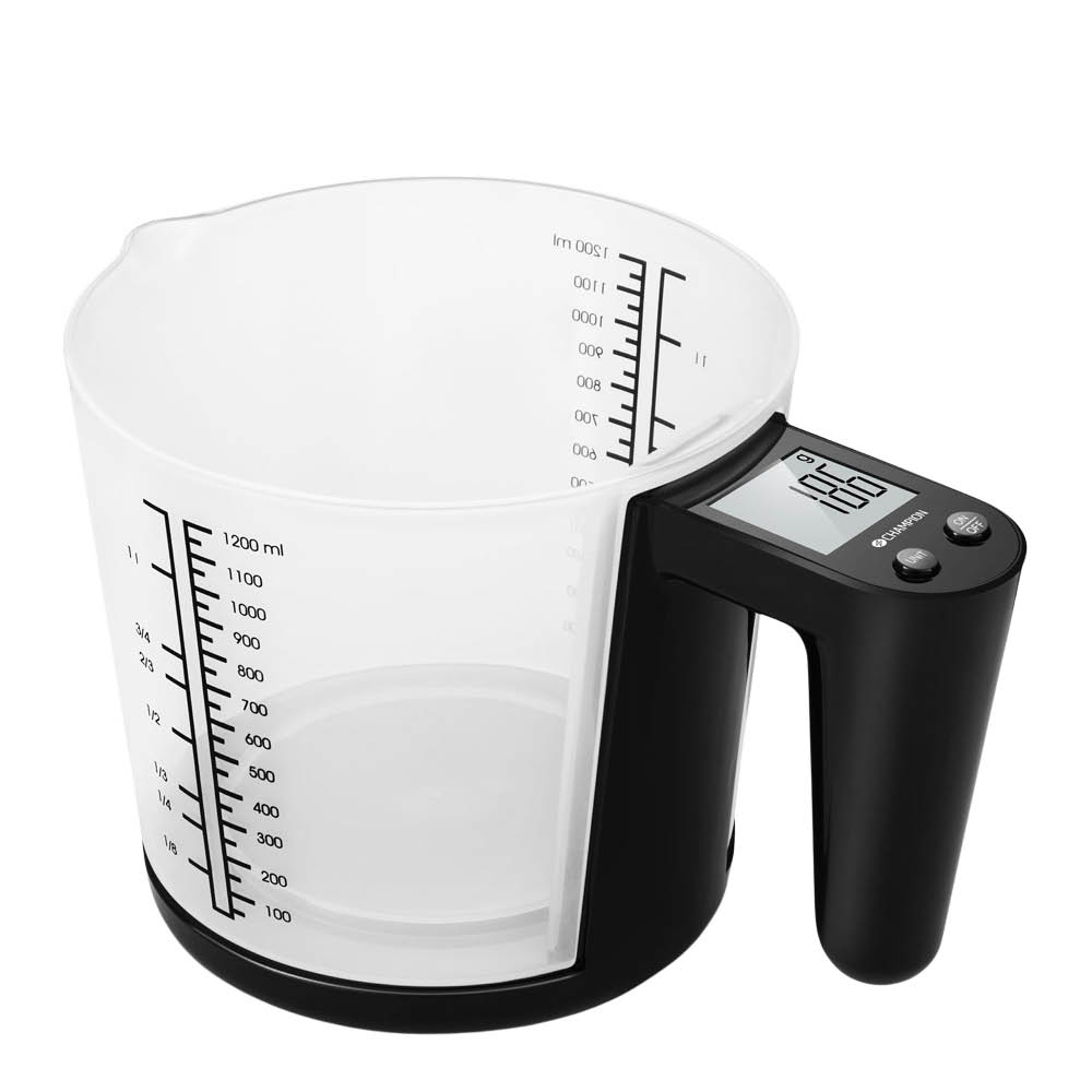 CHAMPION Köksvåg med måttbägare 3 kg 1200ml KV310 svart