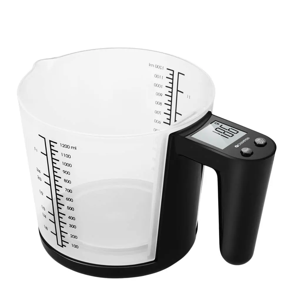 Kjøkkenvekt med målebeger 3 kg 1200 ml KV310 svart