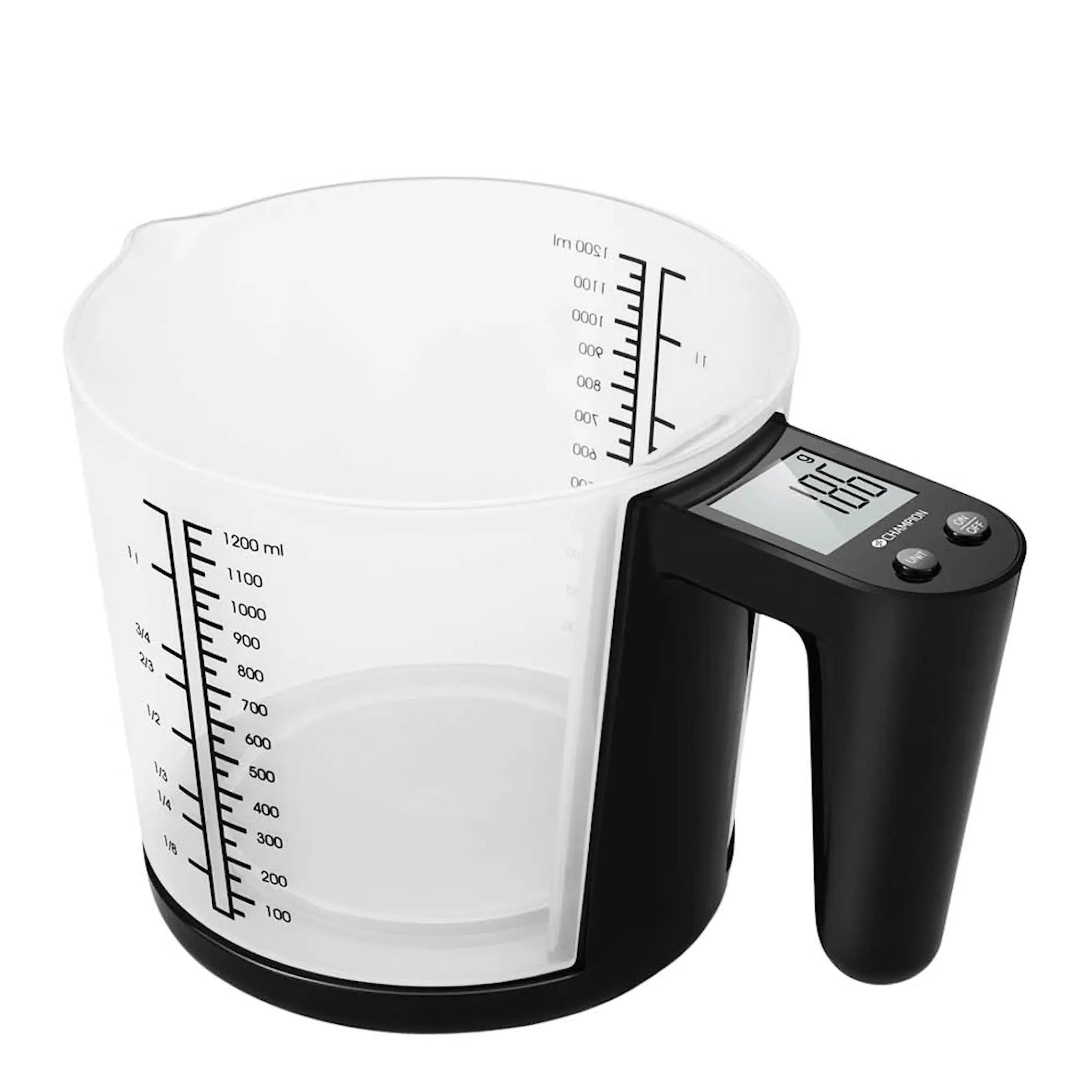 CHAMPION Köksvåg med måttbägare 3 kg 1200ml KV310 svart