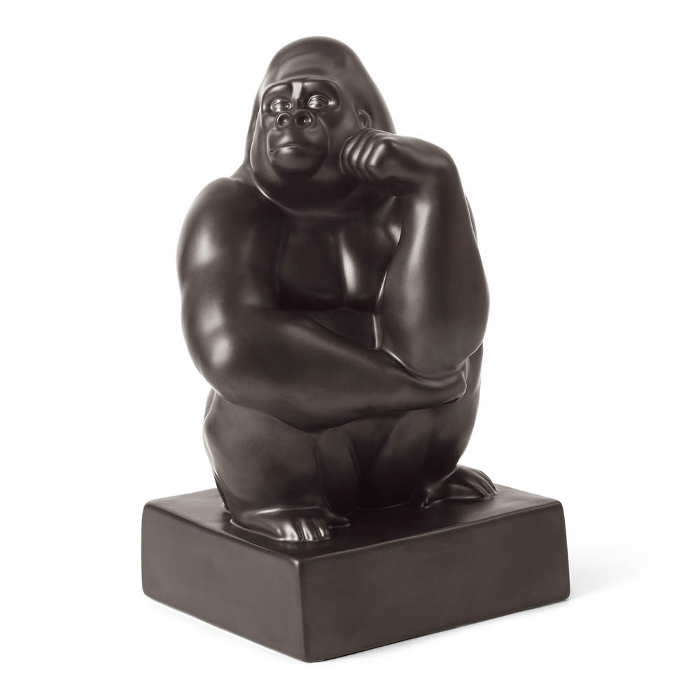 Royal Copenhagen Figur Gorilla med hånden mot kinnet 21 cm