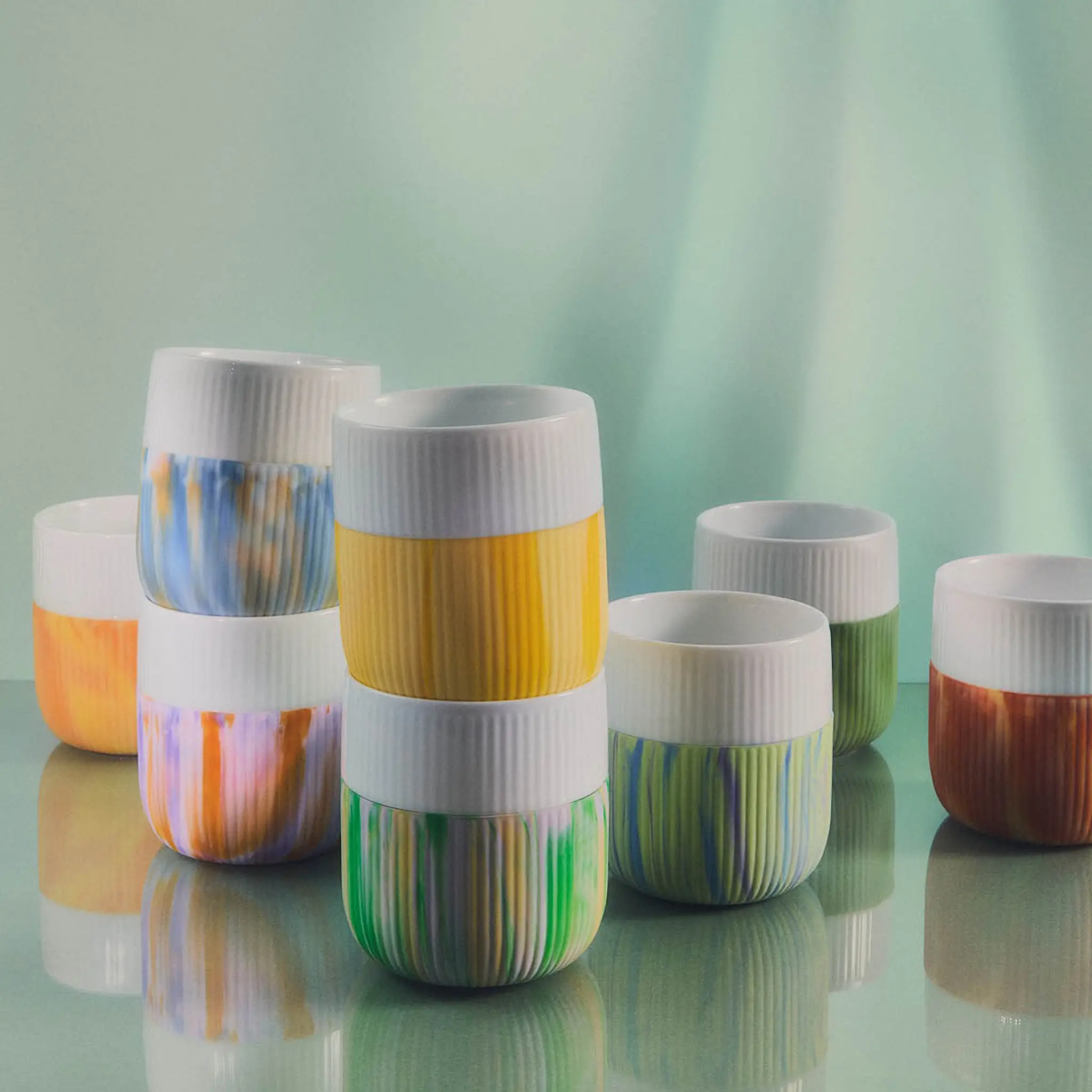 Royal Copenhagen Fluted Contrast Marble mugg 35 cl Solljus