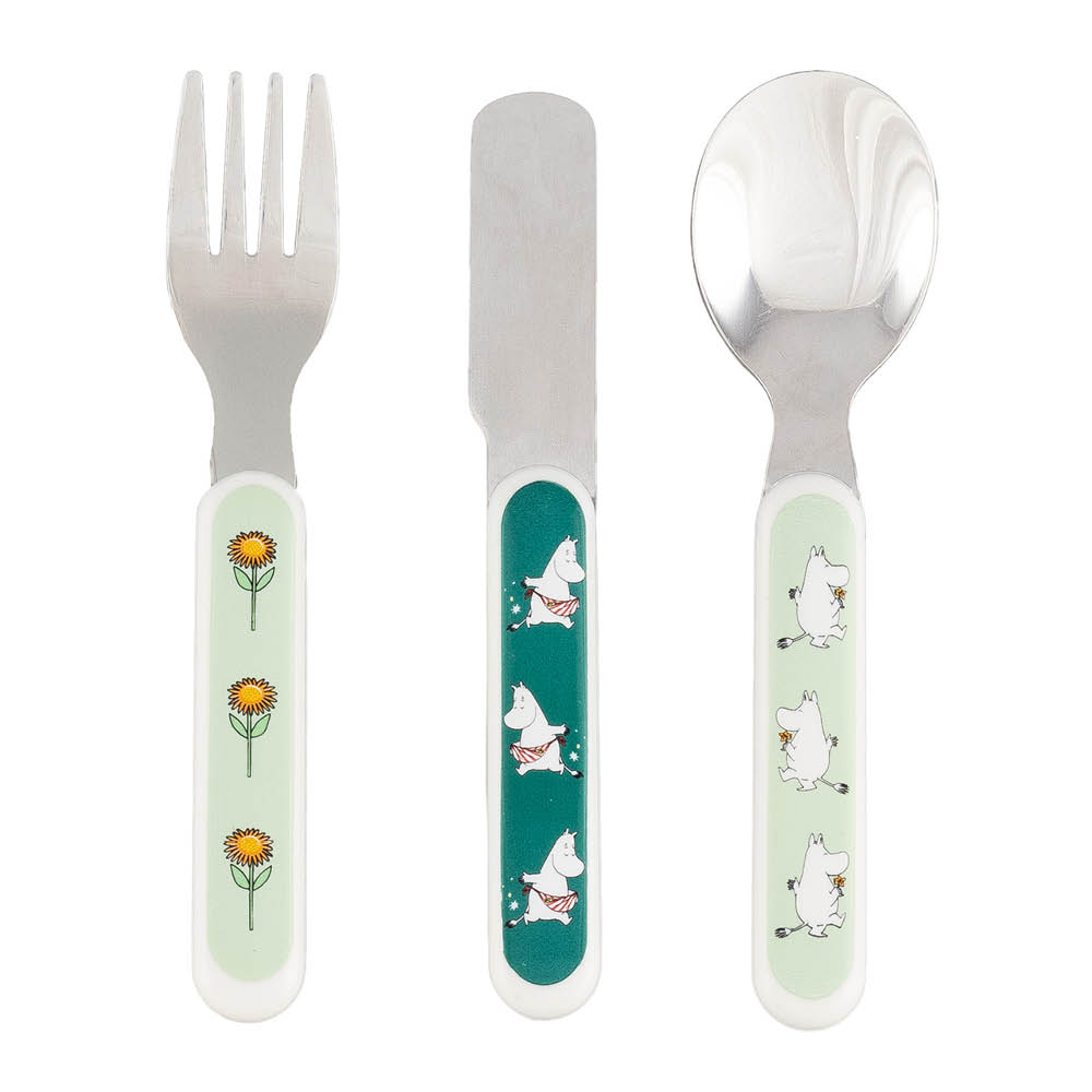 Rätt Start Mummi barnebestikk 3 deler Eng grønn