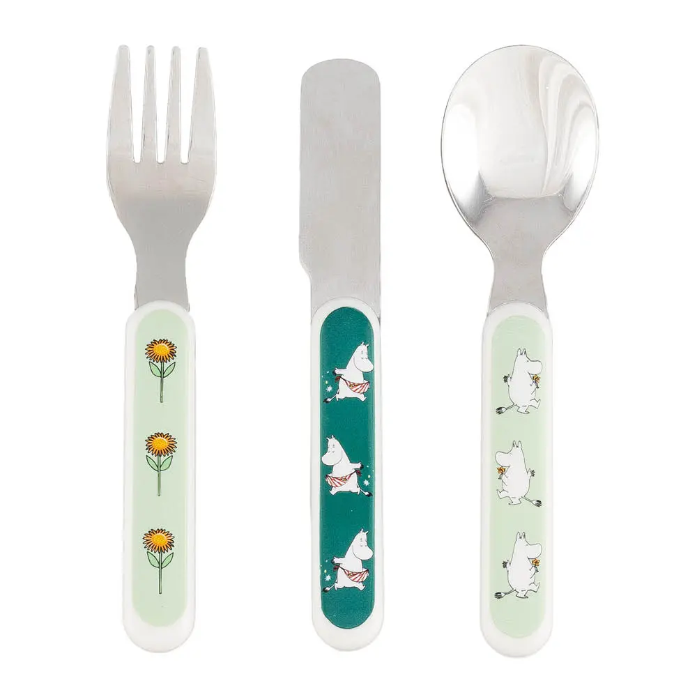 Mummi barnebestikk 3 deler Eng grønn