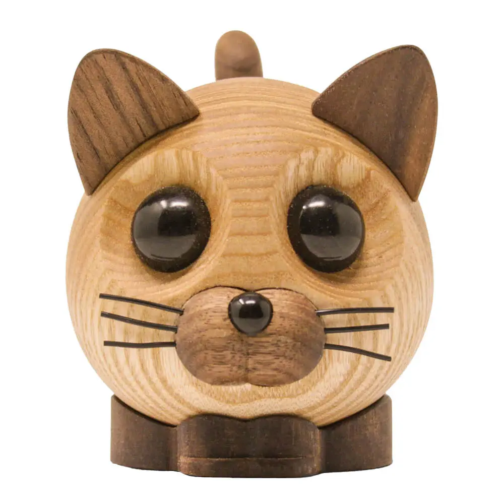 Puufiguuri Kissa Felix 9 cm Saarni/Pähkinä