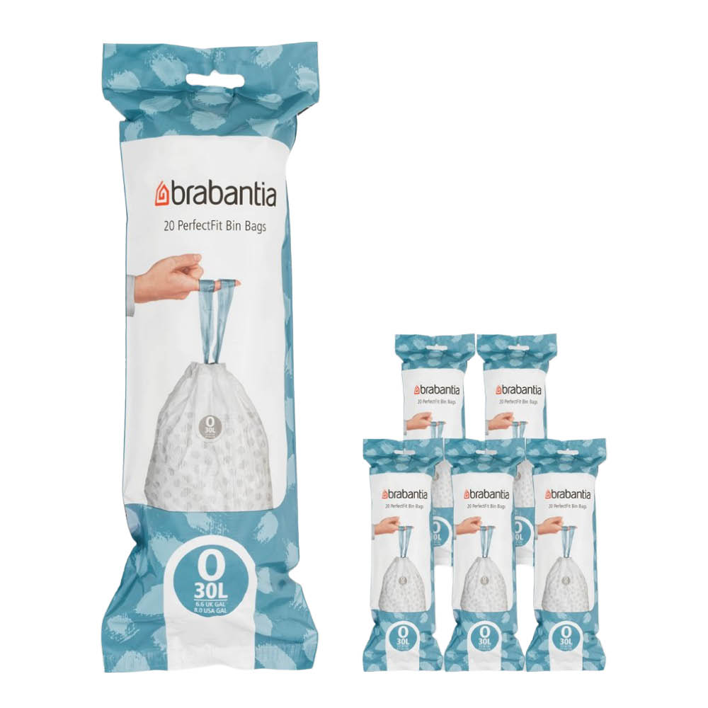 Brabantia - PerfectFit Jätepussi 30 L 120 kpl Kod O Valkoinen