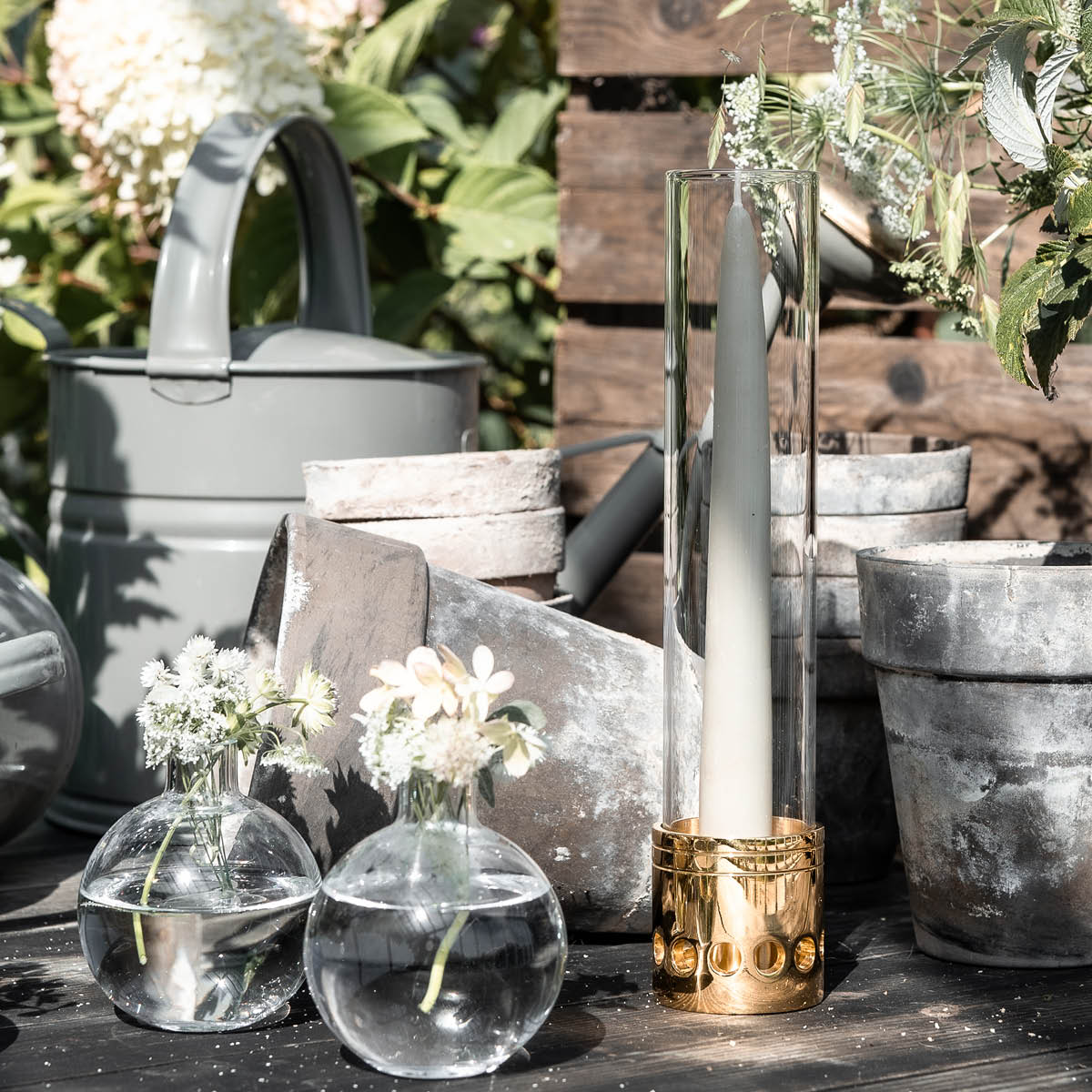 Skultuna Hurricane stormlykta 5,5x27 cm glas/mässing