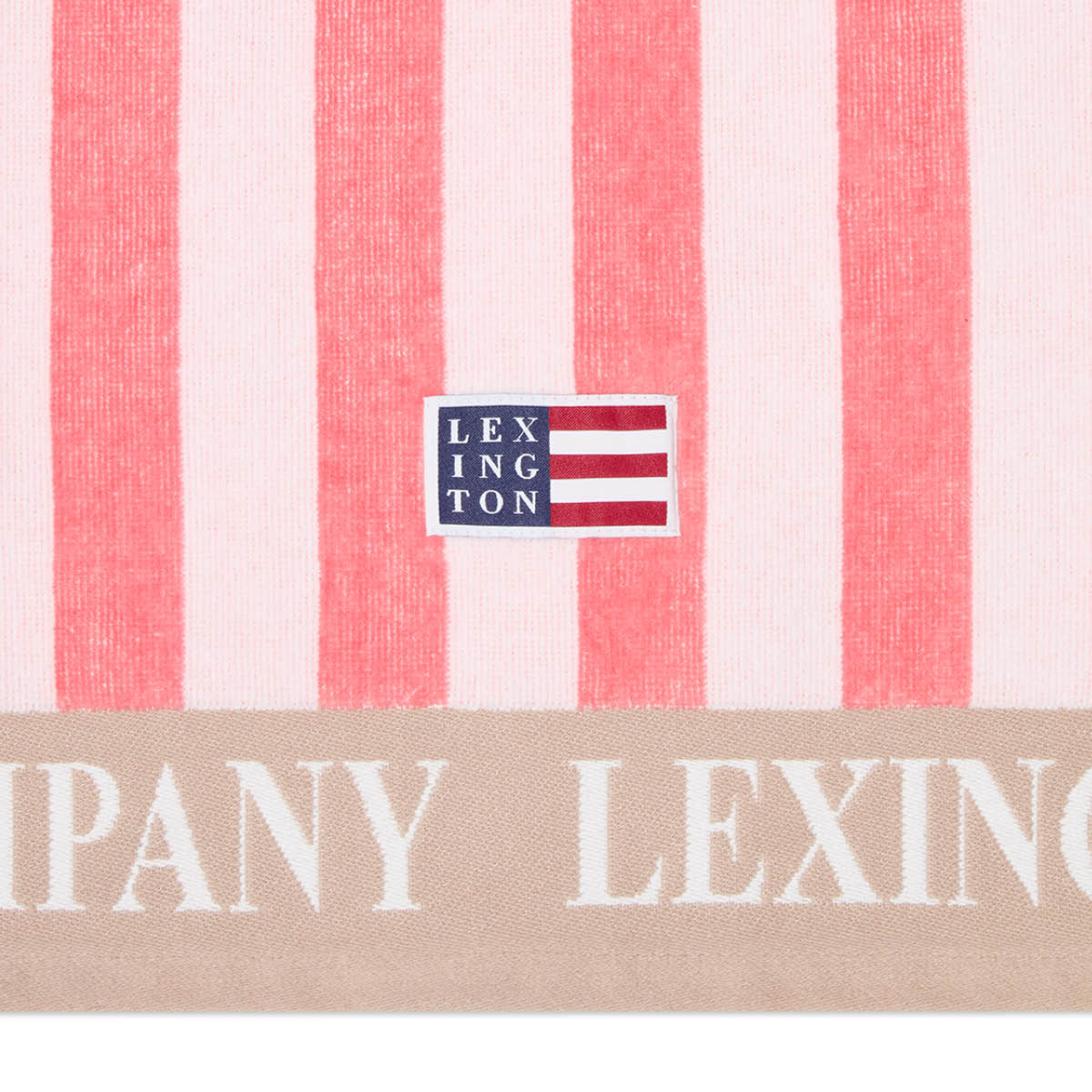 Lexington Rantapyyhe 180x100 cm Vaaleanpunainen/Valkoinen/Beige