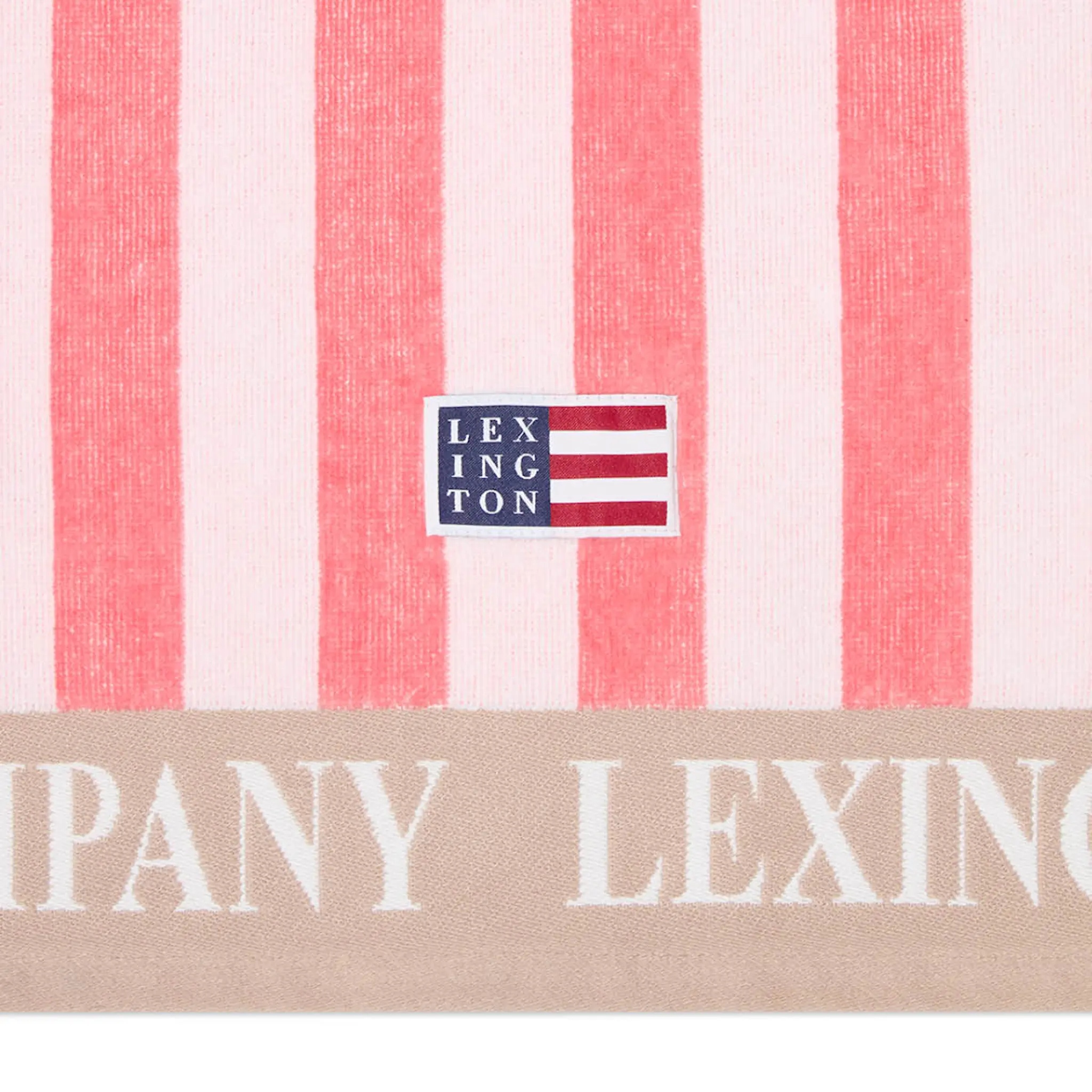 Lexington Rantapyyhe 180x100 cm Vaaleanpunainen/Valkoinen/Beige