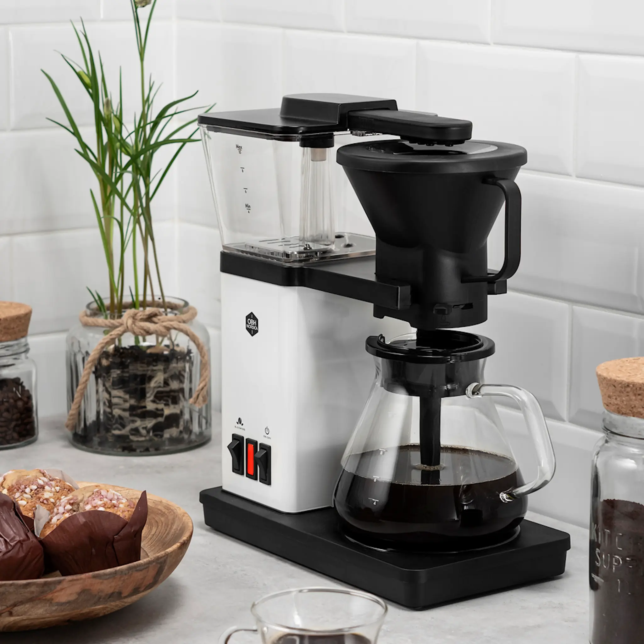OBH Nordica Blooming Kaffebryggare 1,25 L Vit