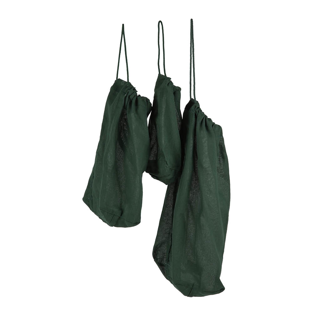 The Organic Company Matpose gjenbrukbar 3 stk mørkegrønn