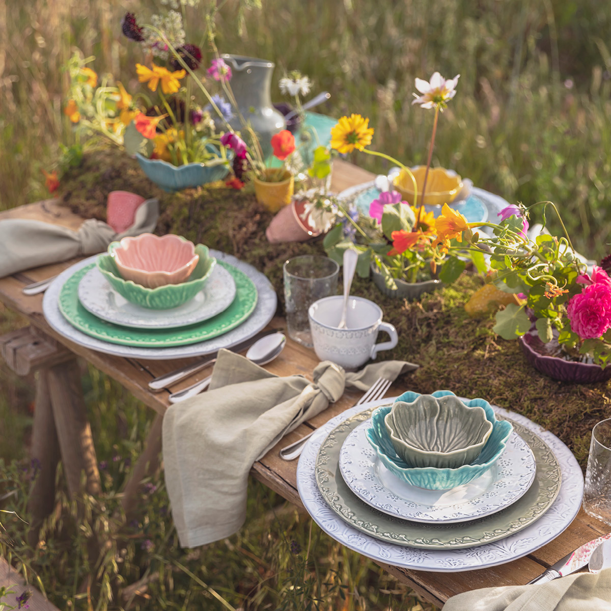 Bordallo Pinheiro Flora skål 17 cm lys rosa