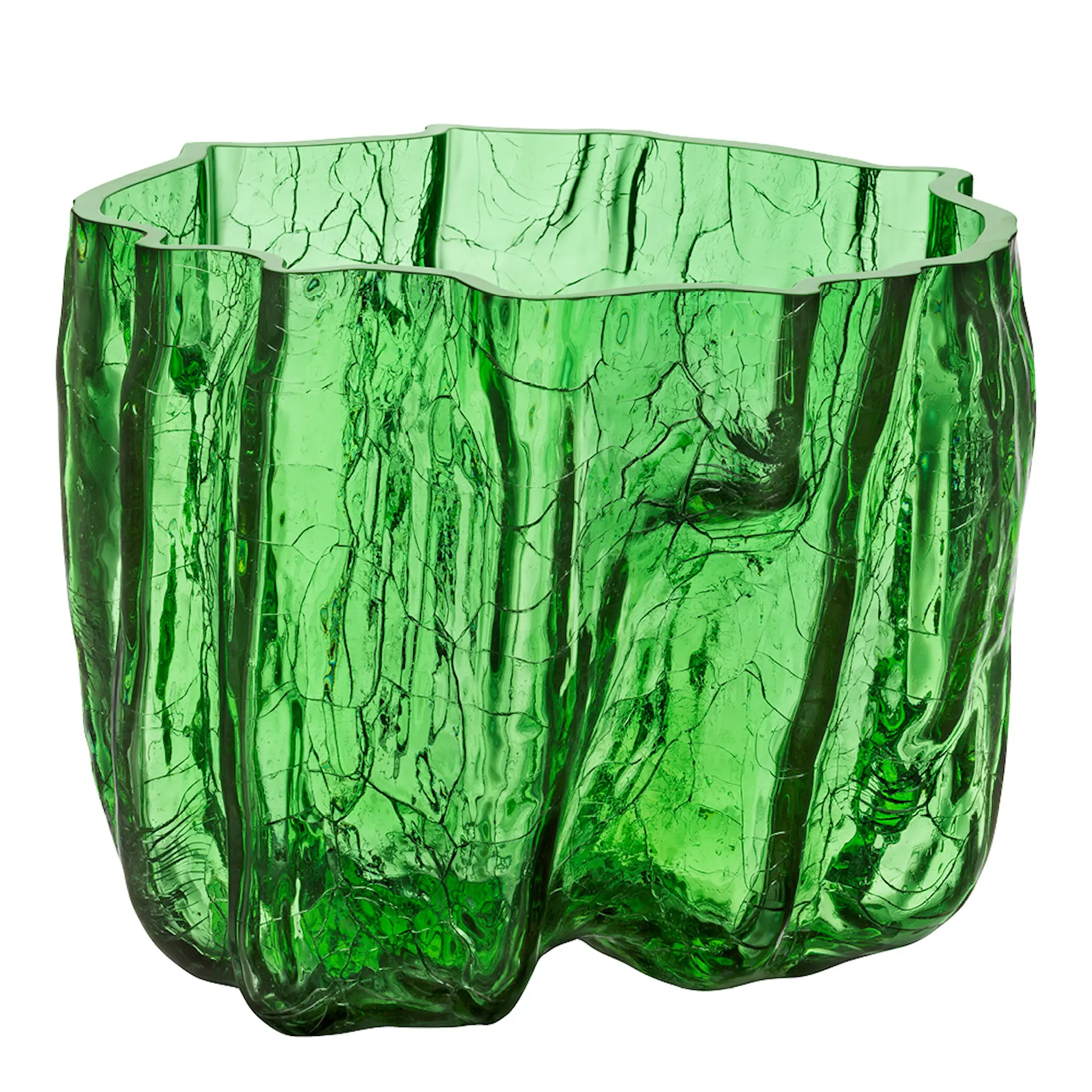 Kosta Boda Crackle Vas 17,5 cm Grön