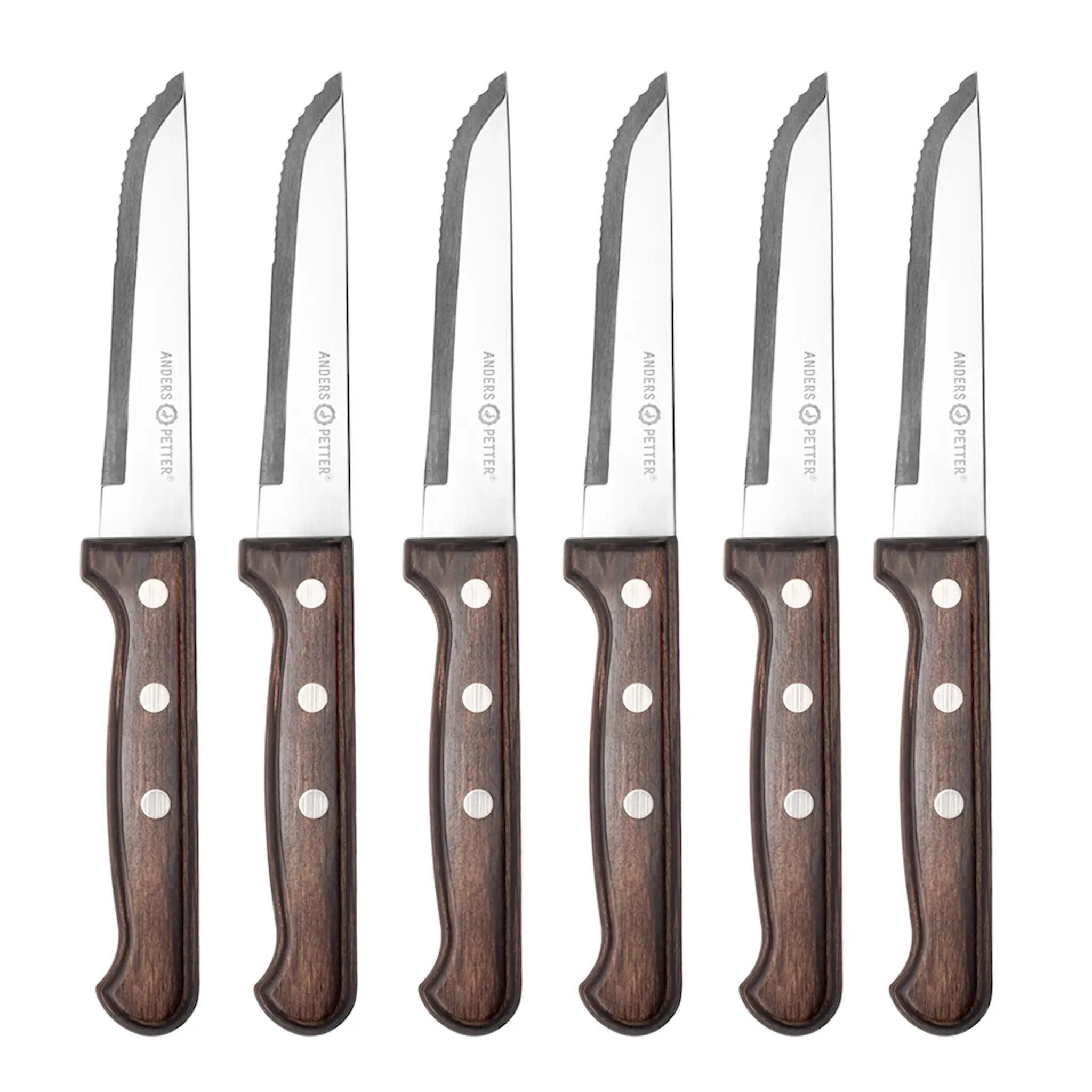 Anders Petter Classic grillkniv 6-pack natur/blank