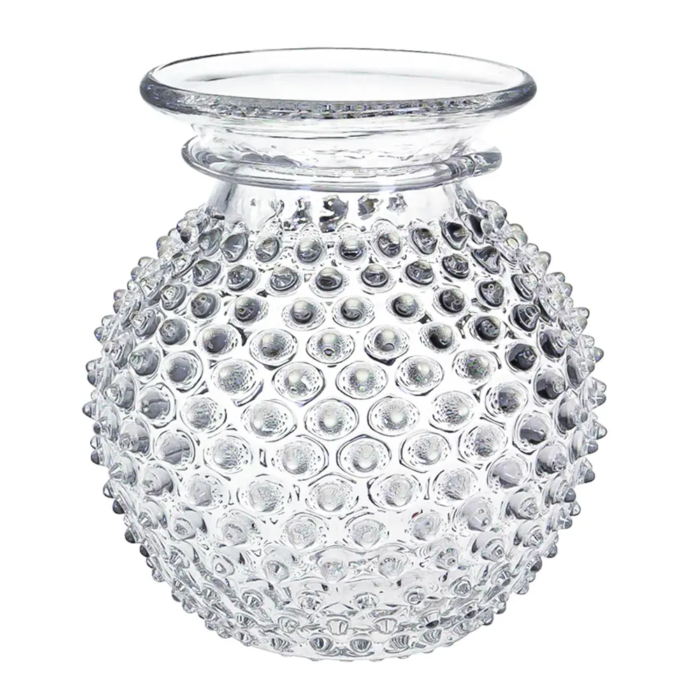 Hobnail Maljakko reunuksella 18 cm Crystal