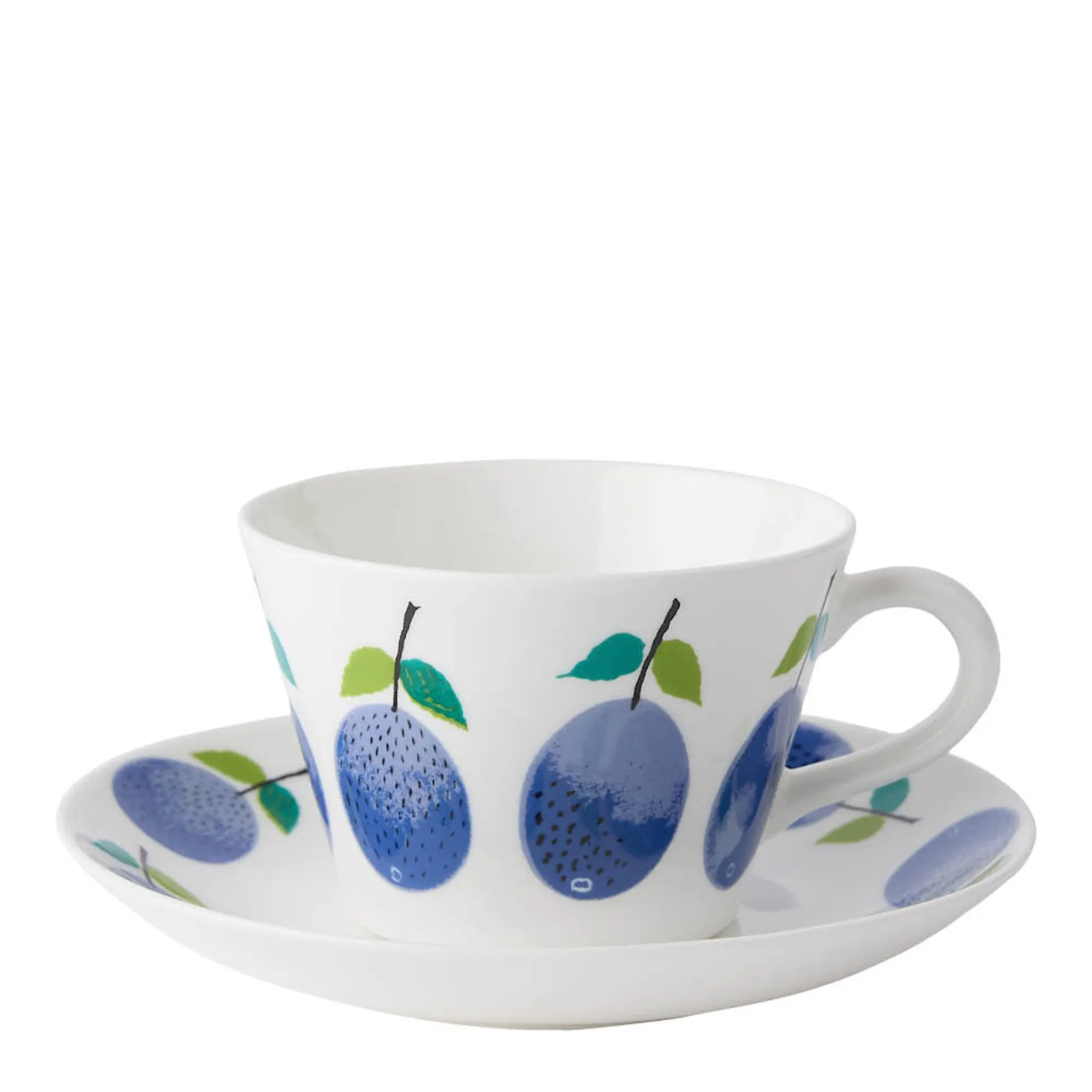 Gustafsberg Prunus konisk kaffekopp med fat 15 cl plommon