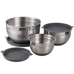 bAYk skålset 3 delar 1+2+3 L blank/svart