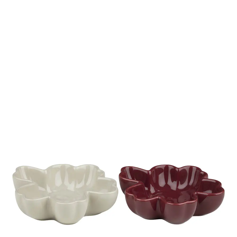 Unikko kulho 11 cm 2 kpl valkoinen/burgundi