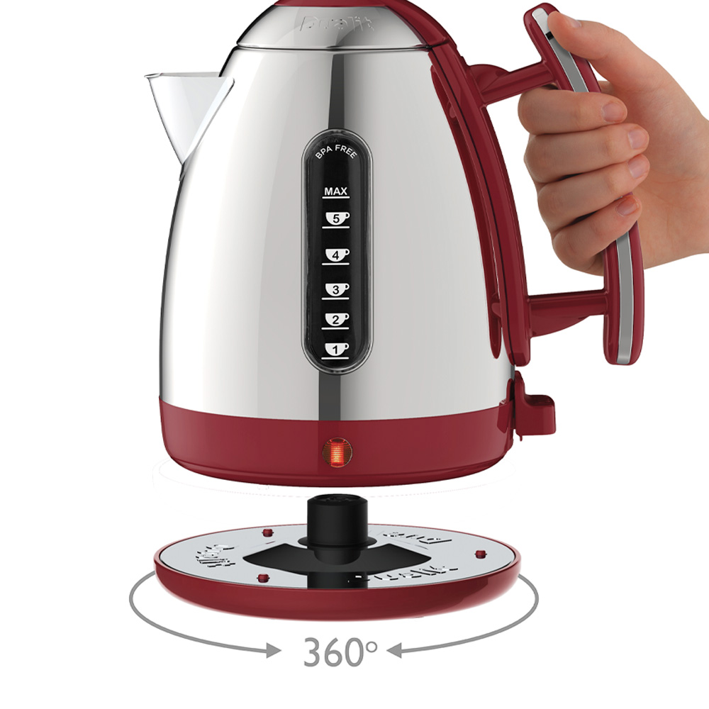 Dualit Lite vannkoker 1,5L rød/rustfri