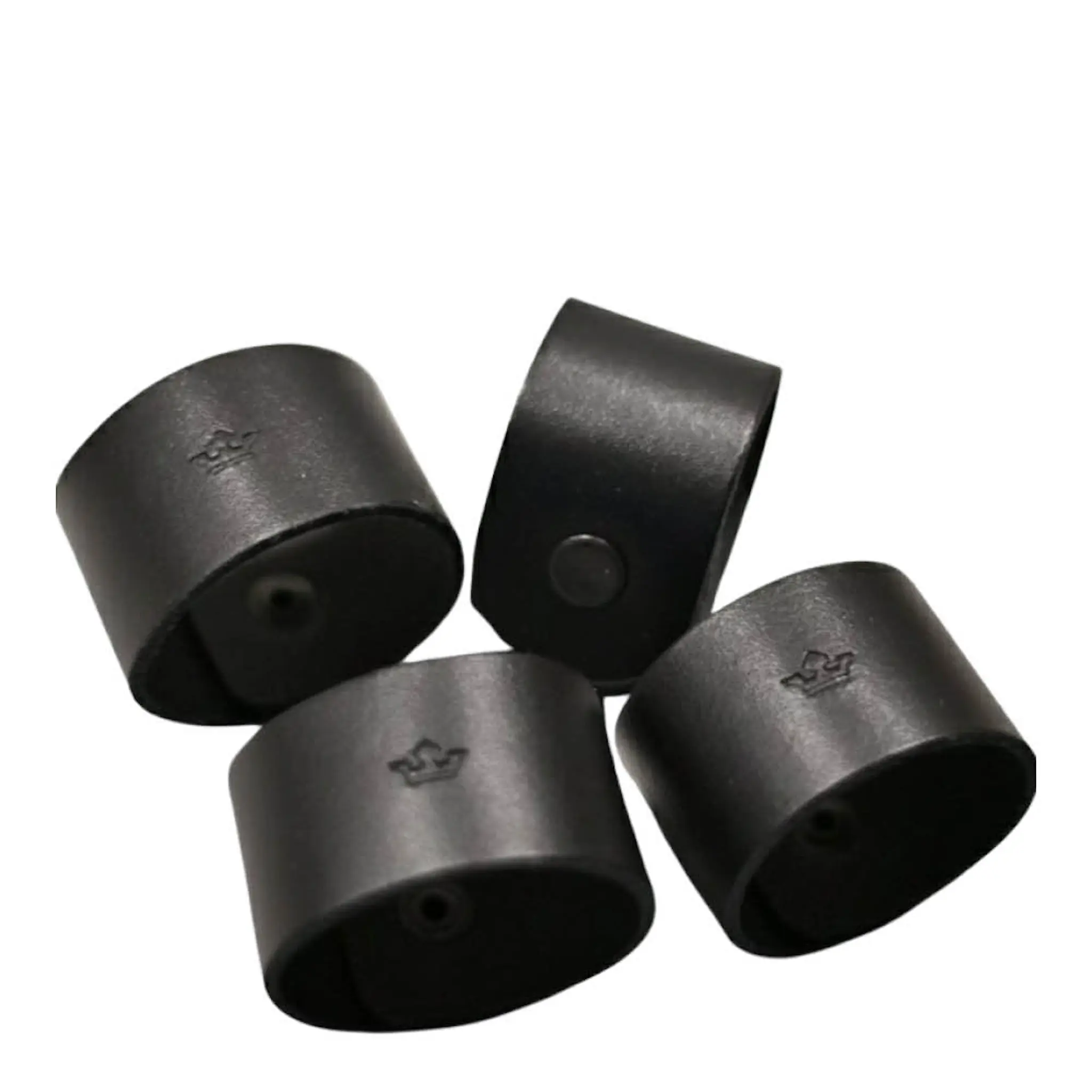 Nordan Home Servettring i läder 3 cm 4-pack svart