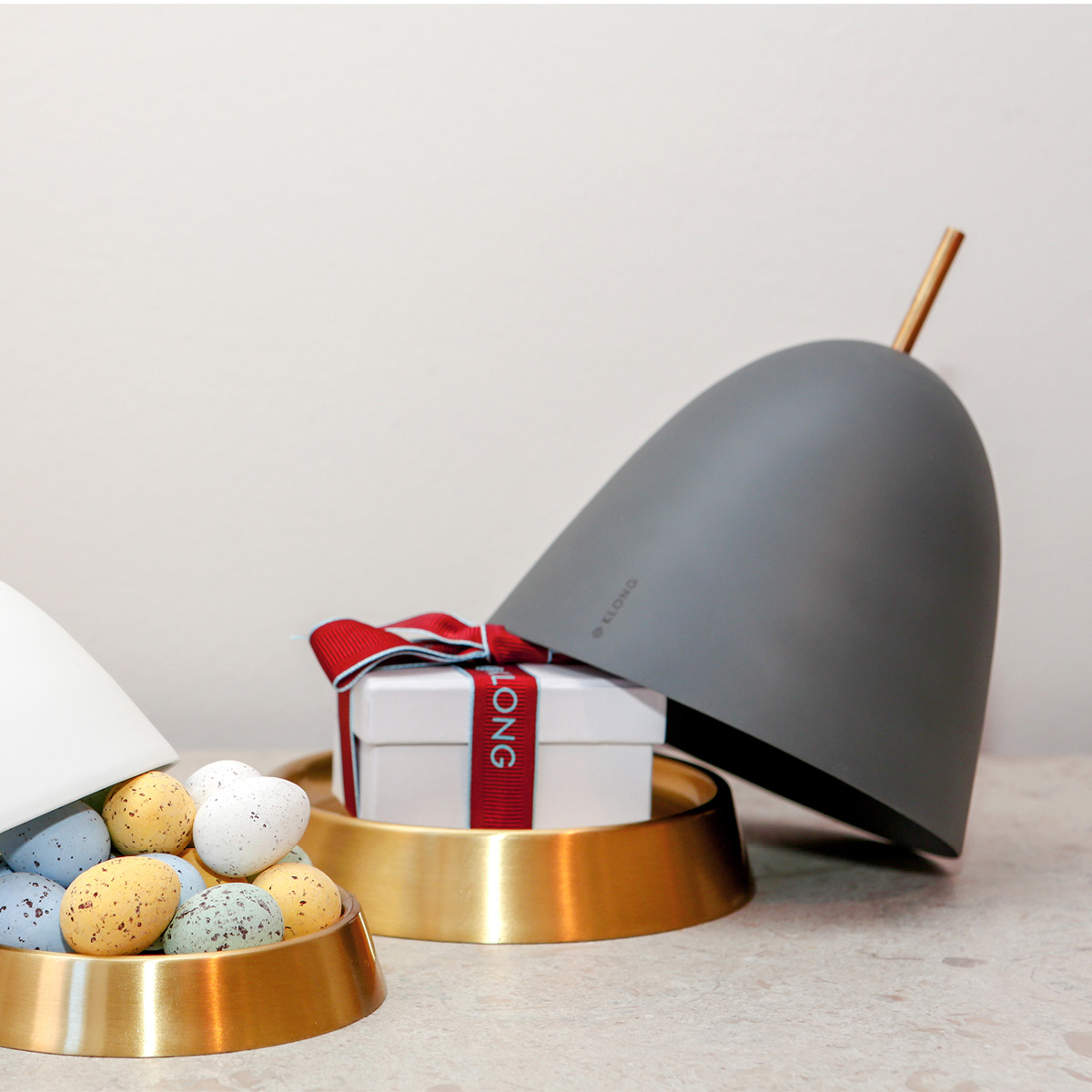 Klong Gömma beger/skål medium grå/messing