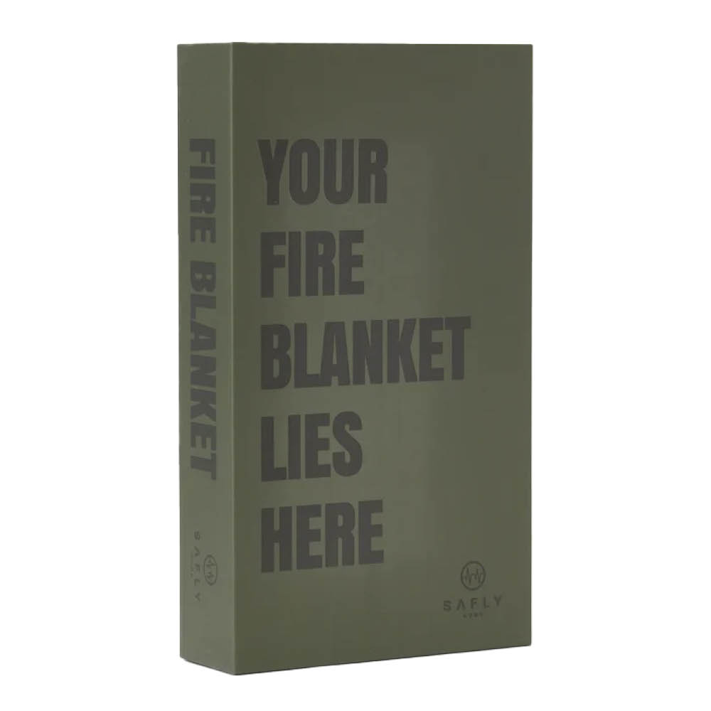 Safly Coffee Table Book med brannteppe 16x28 cm mosegrønn