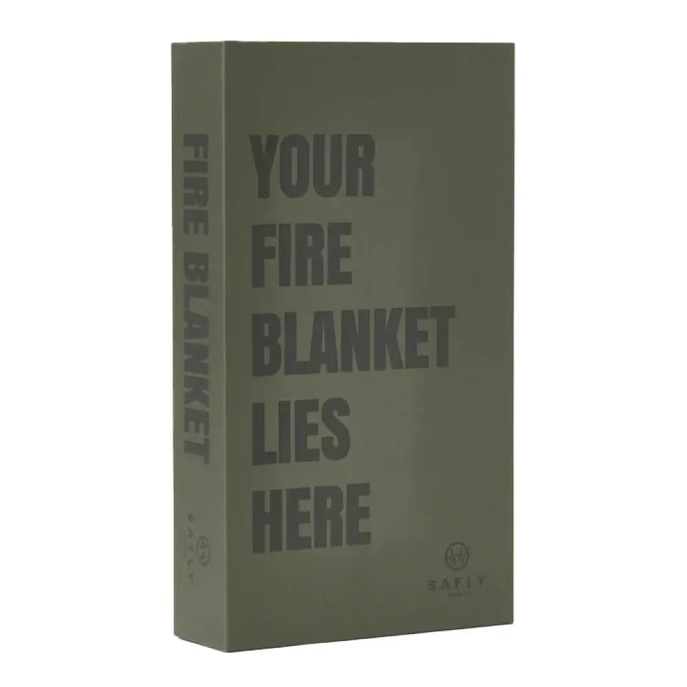 Coffee Table Book med brannteppe 16x28 cm mosegrønn