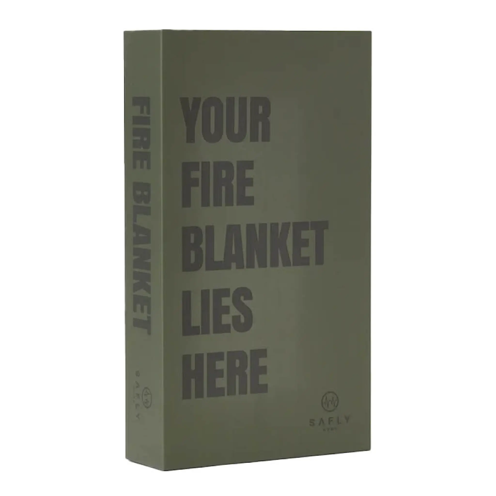 Safly Coffee Table Book med brandfilt 16x28 cm mossgrön