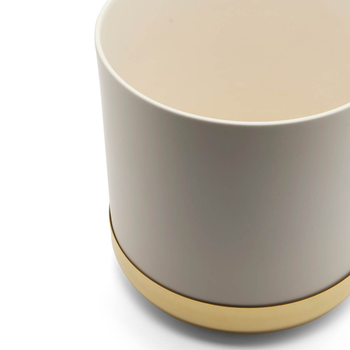 Skultuna Nurture krukke med fat 20 cm benhvit/messing