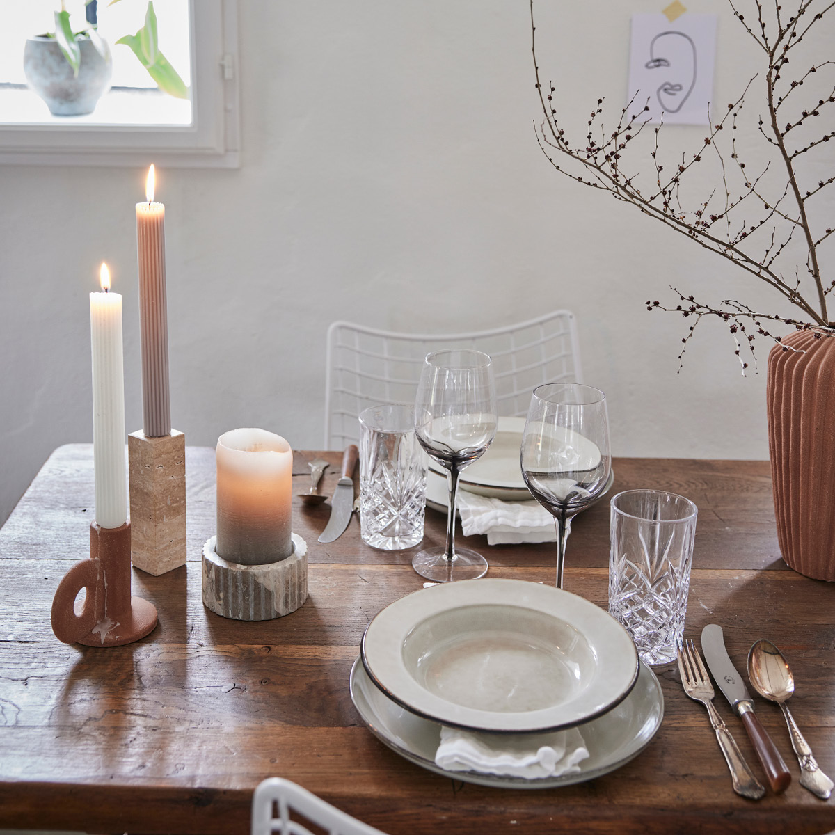 Lene Bjerre Travina Kynttilänjalka 14 cm Hiekka