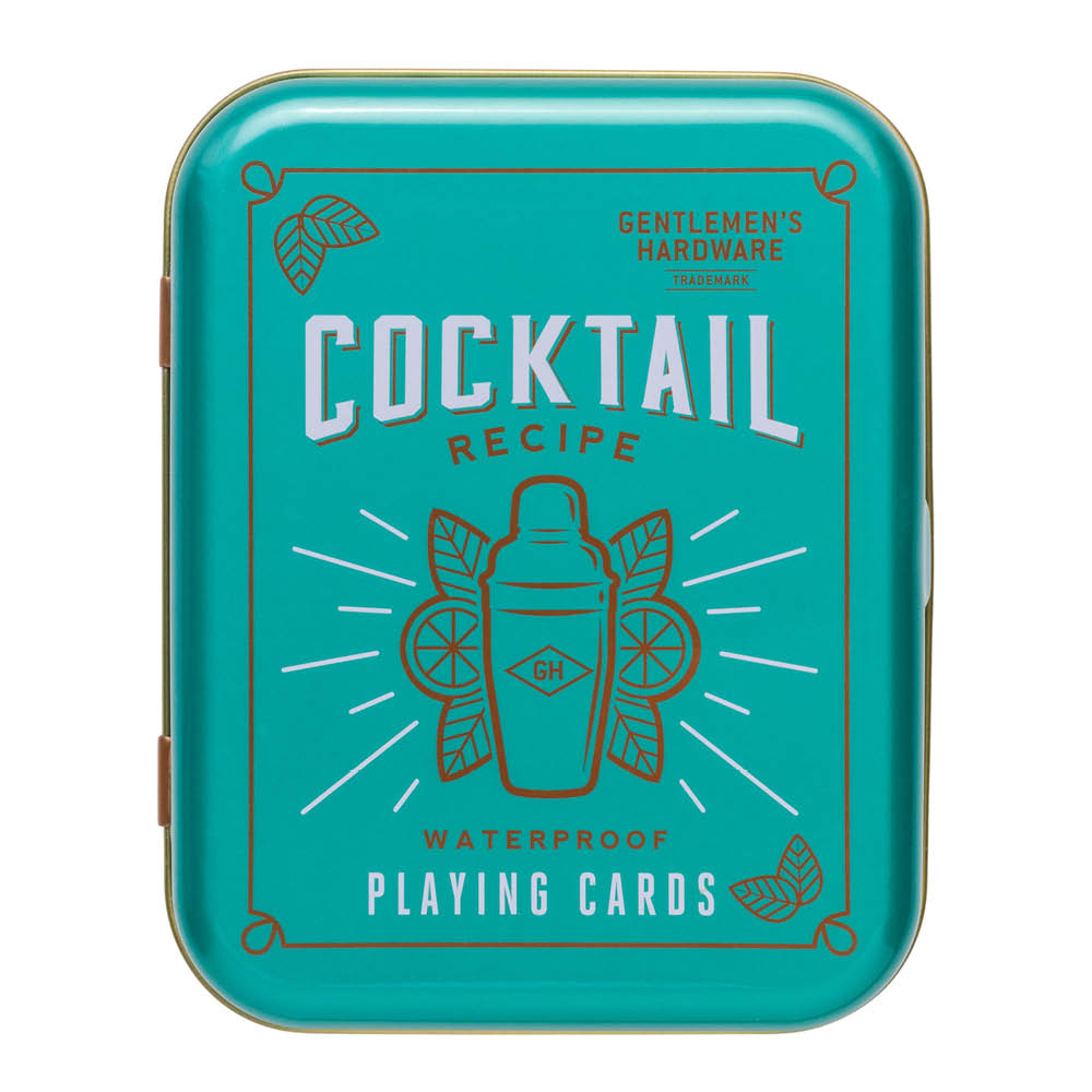 Gentlemen's Hardware Vattentålig kortlek i plåtask 8x10 cm Cocktail turkos
