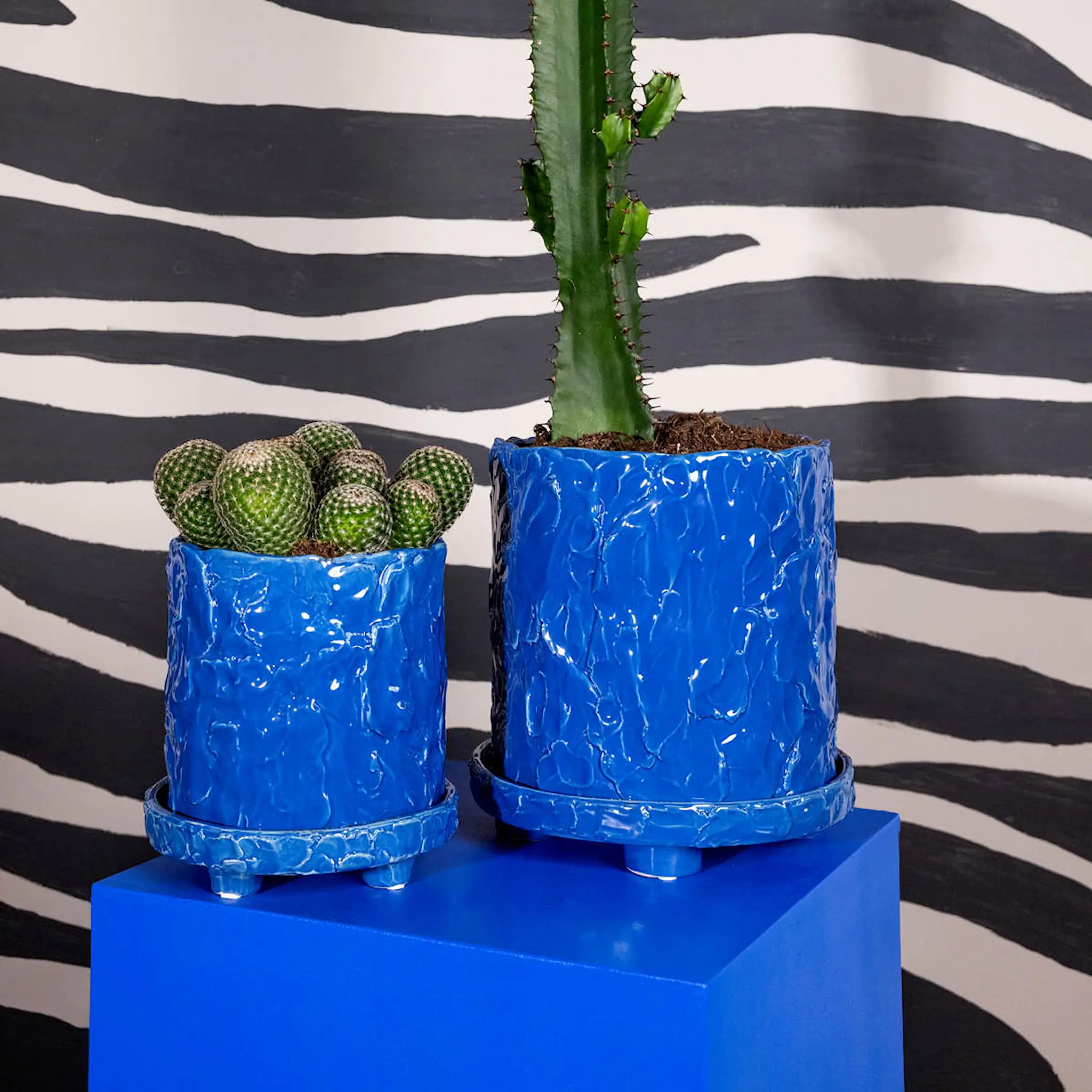 ByOn Muddy krukke L 23x23,5 cm blå