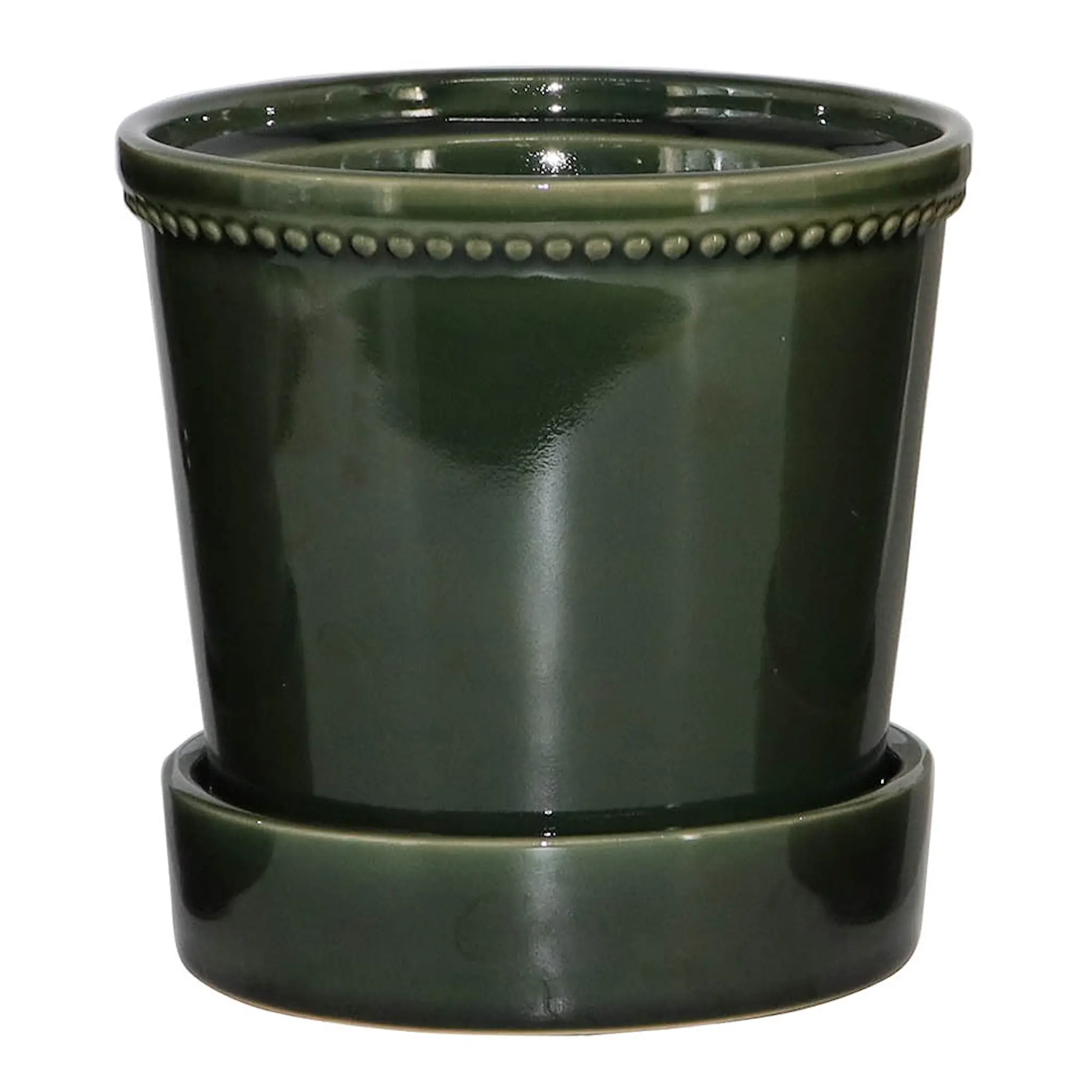 Edelweiss Karmen krukke med skål 13,6 cm forest green