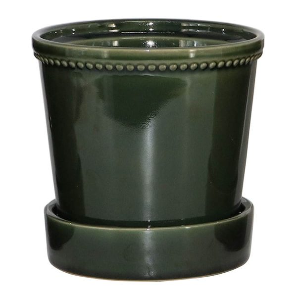 Karmen kruka med fat 13,6 cm forest green