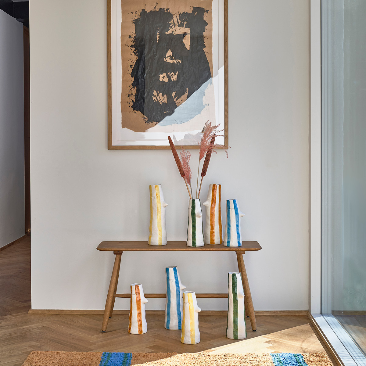 Villa Collection Styles Vas med näbb och ögonfransar 34 cm Blå