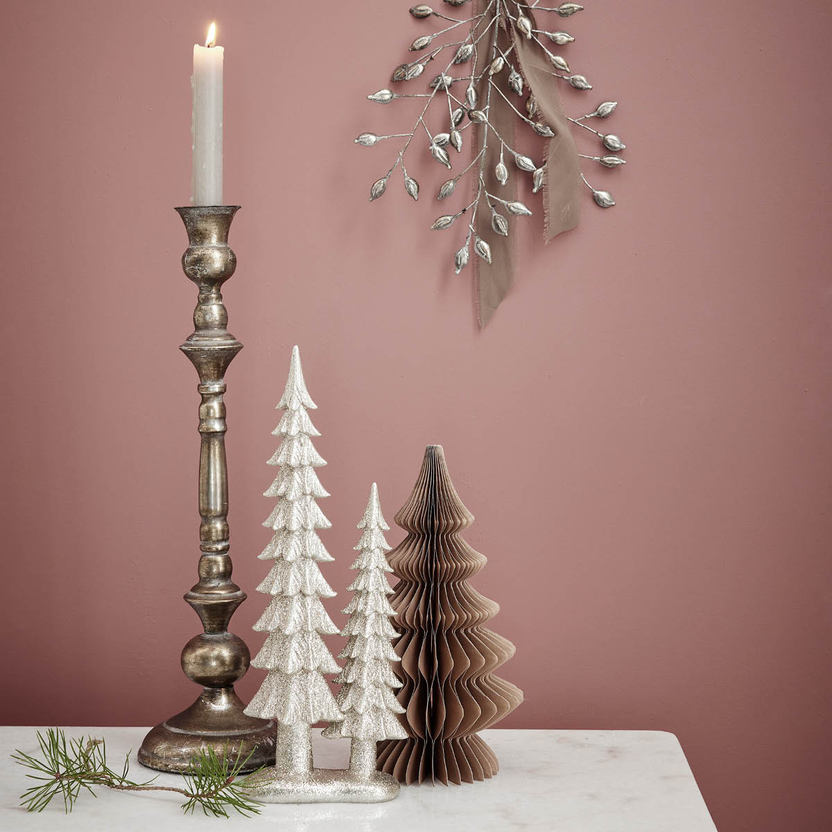 Lene Bjerre Misella stake 49,5 cm antikk sølv