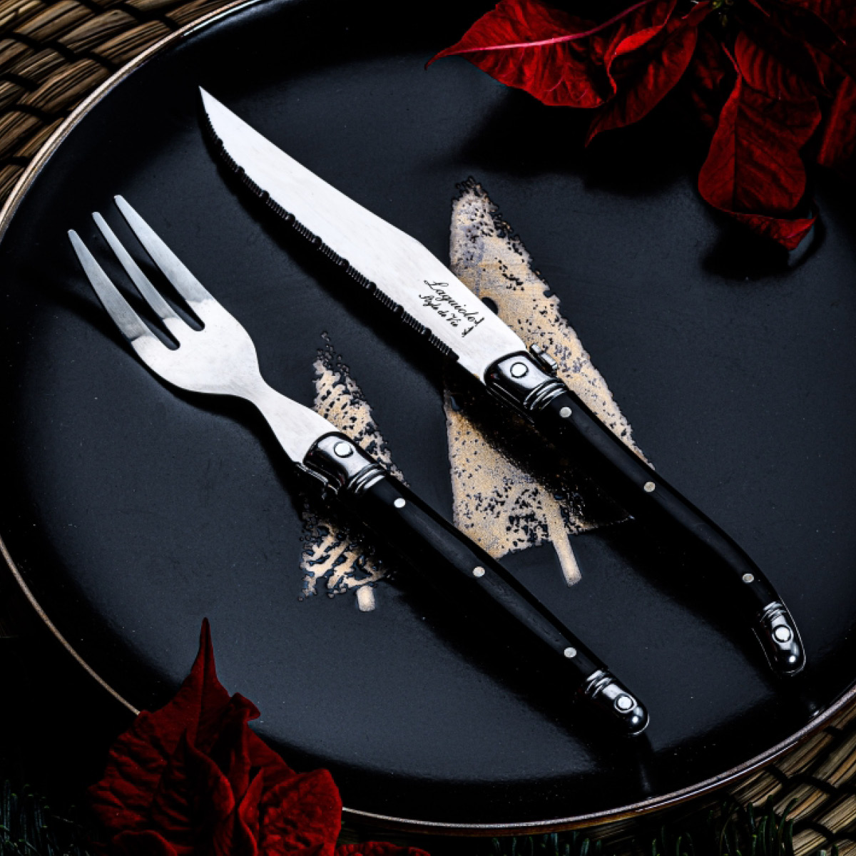 Laguiole Style de Vie Bestikksett mini 12 stk svart