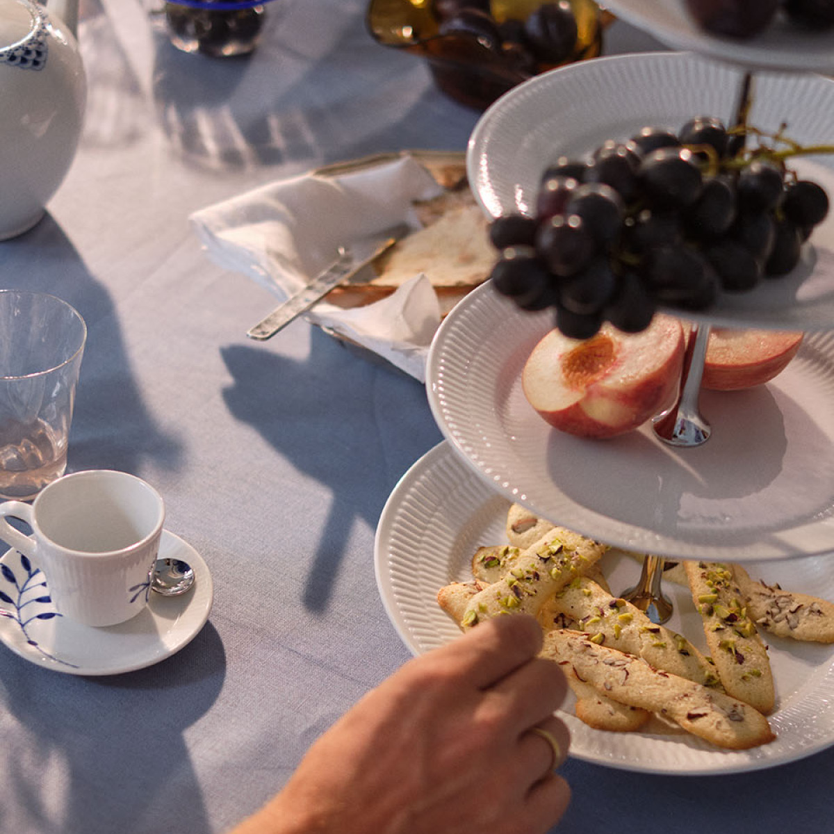 Royal Copenhagen White Fluted Fat 5 våningar