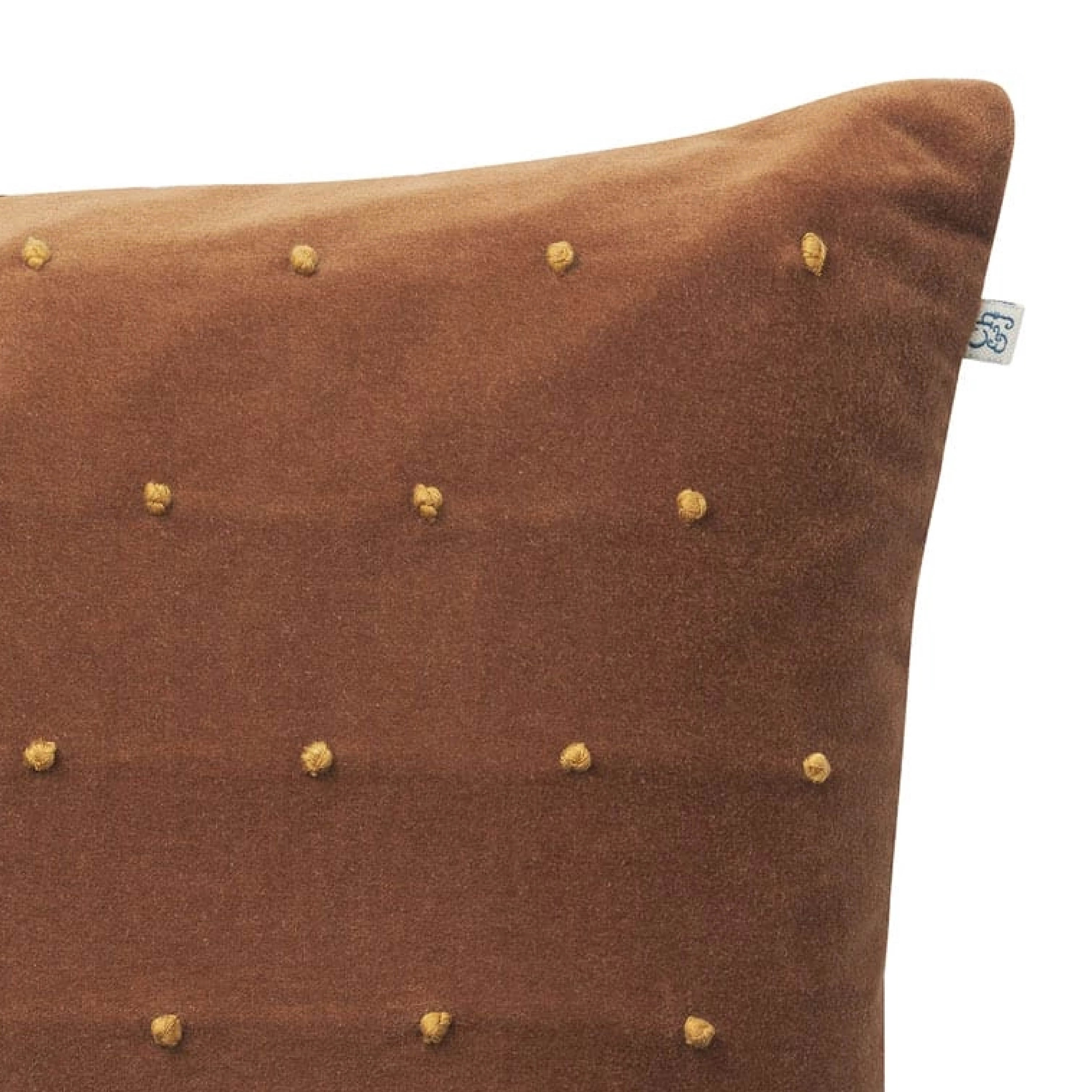 Chhatwal & Jonsson Roma tyynynpäällinen sametti 50x50 cm Cognac/Masala Yellow