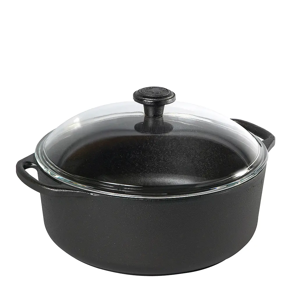 Støpejernsgryte 5,5L med lokk