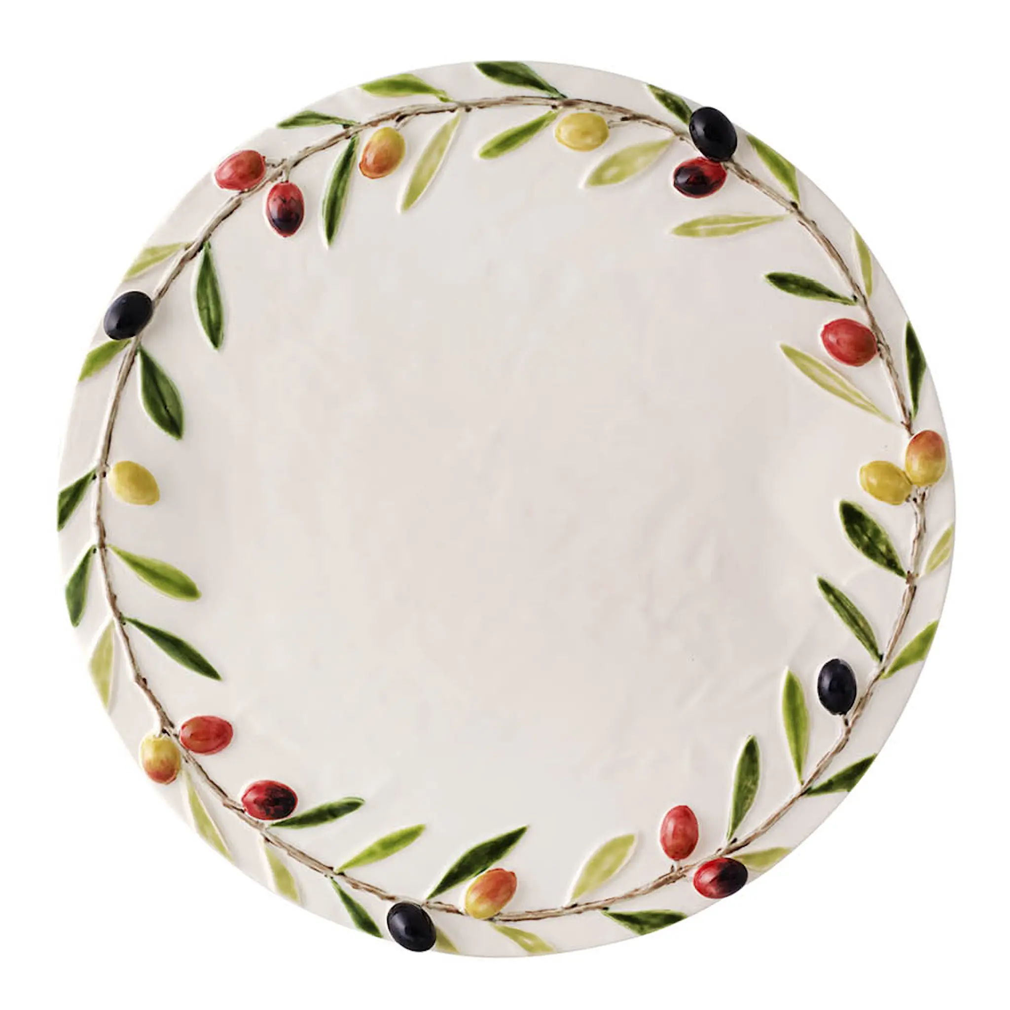 Bordallo Pinheiro Olival ostefat 31x32 cm oliven hvit