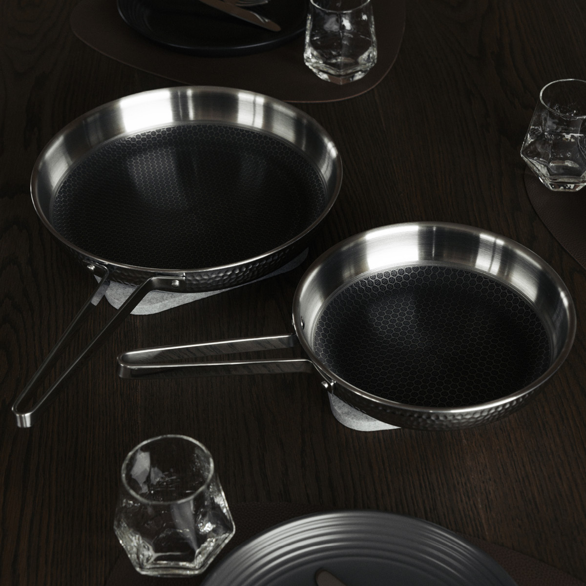 Vargen & Thor Korma stekepanne 22 cm hamret polert stål