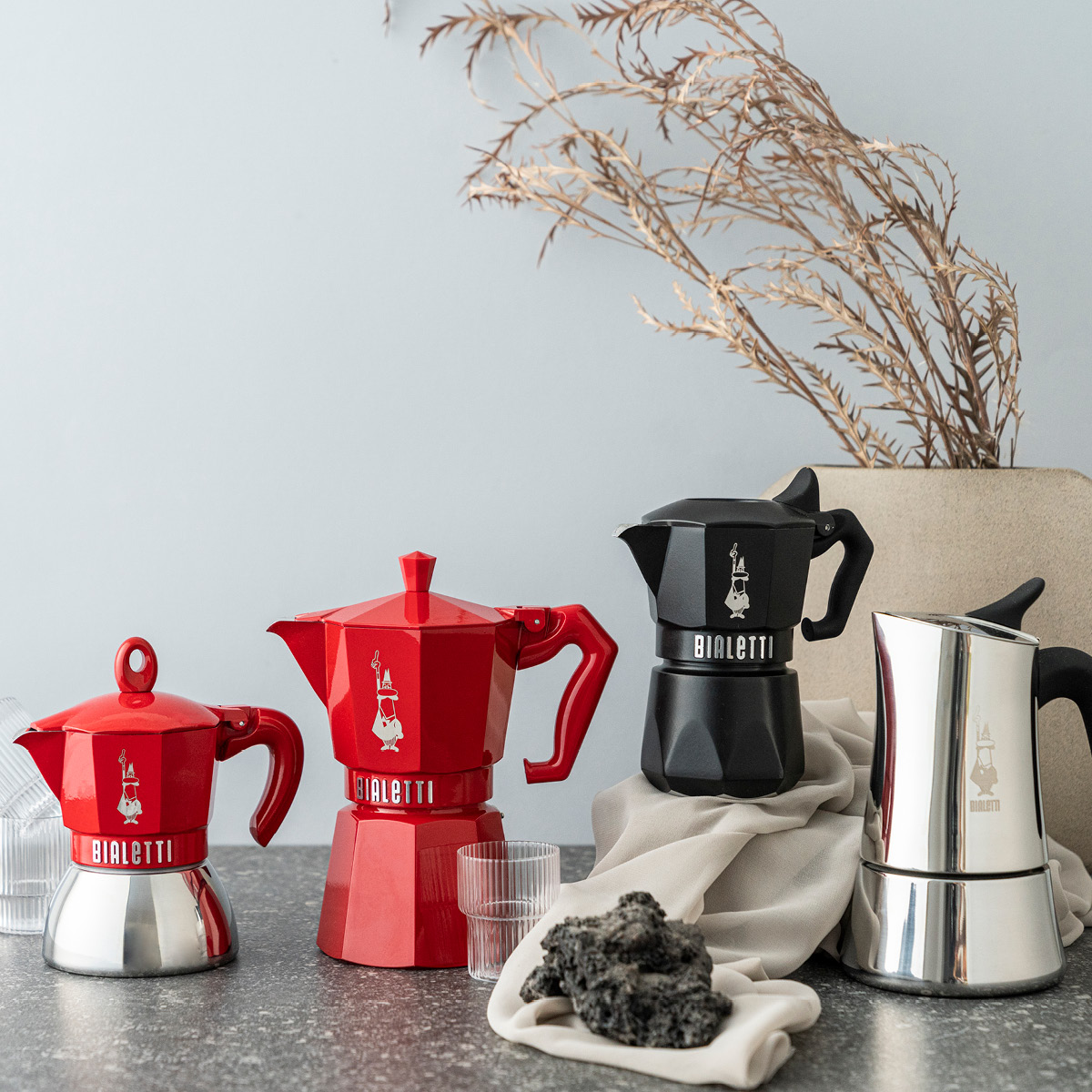 Bialetti Exclusive mokabryggare 6-koppar 25 cl röd