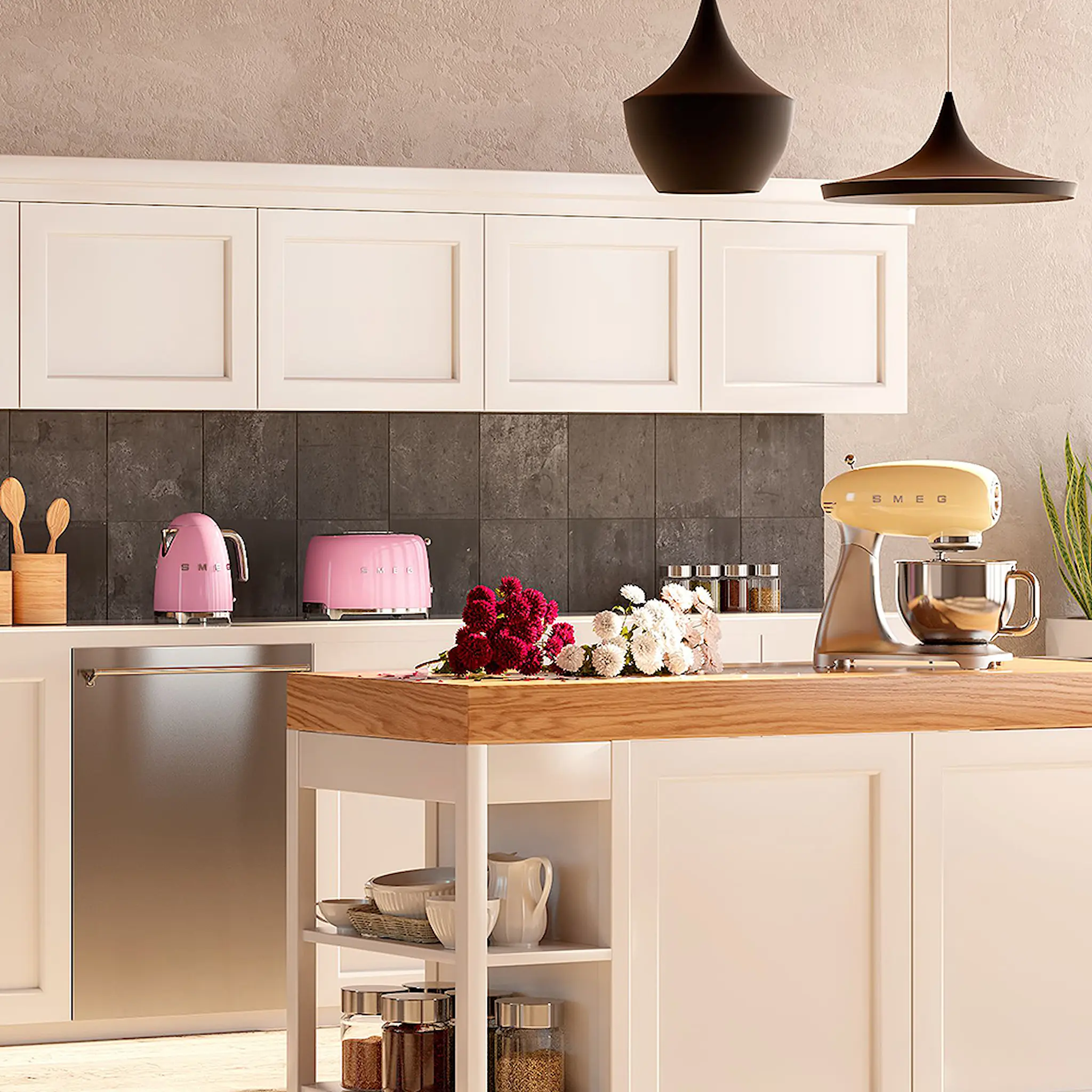 Smeg Smeg Brödrost 2 skivor TSF01 Rosa