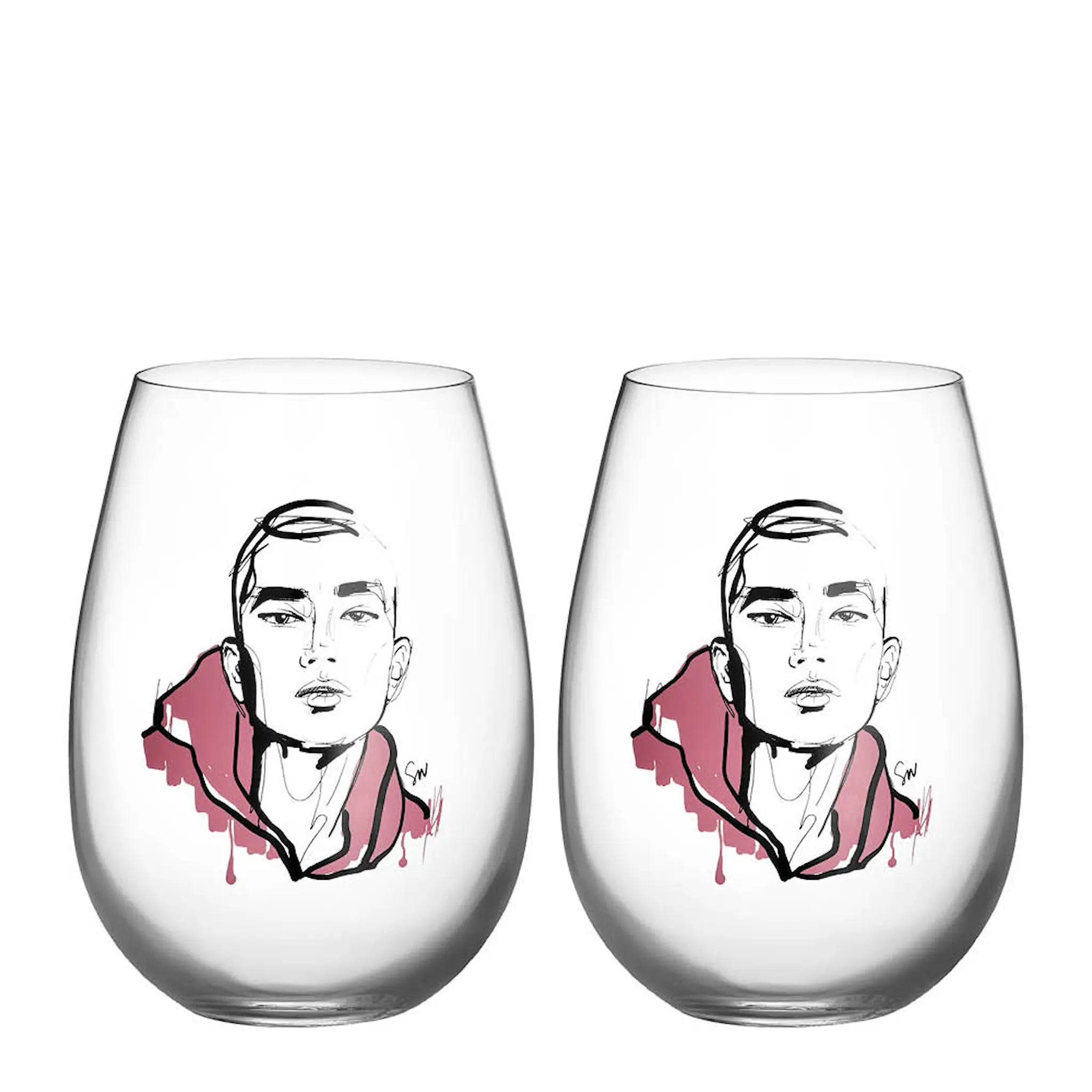 Kosta Boda All About You Close to Him Tumberglas 57 cl 2-pack Soft Pink