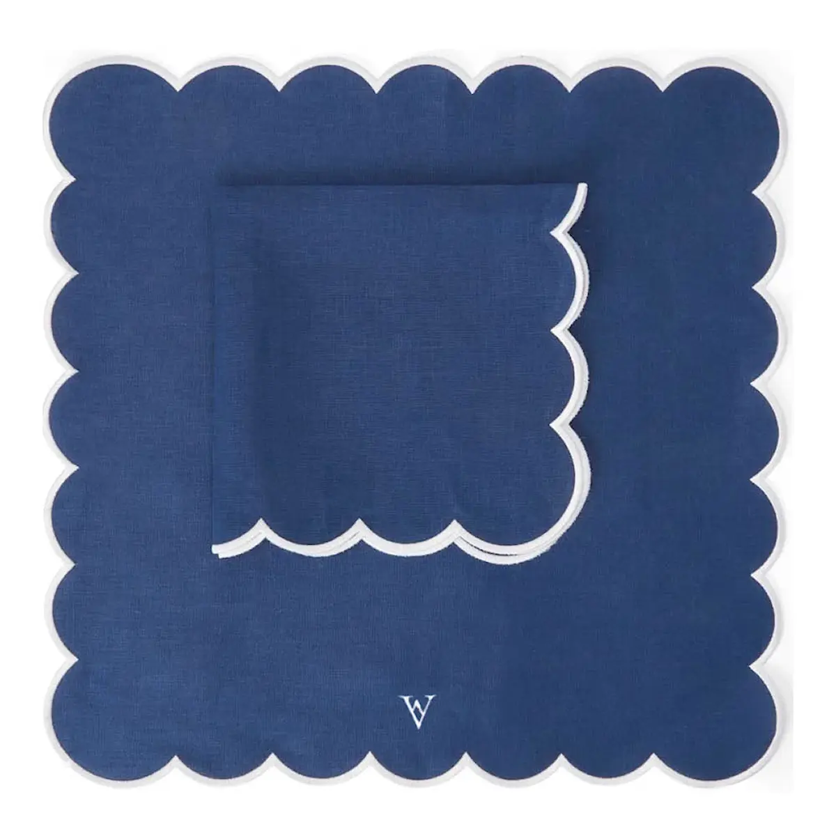 Von Norten Grace Scallop tygservett linne 45 cm 2-pack Riviera